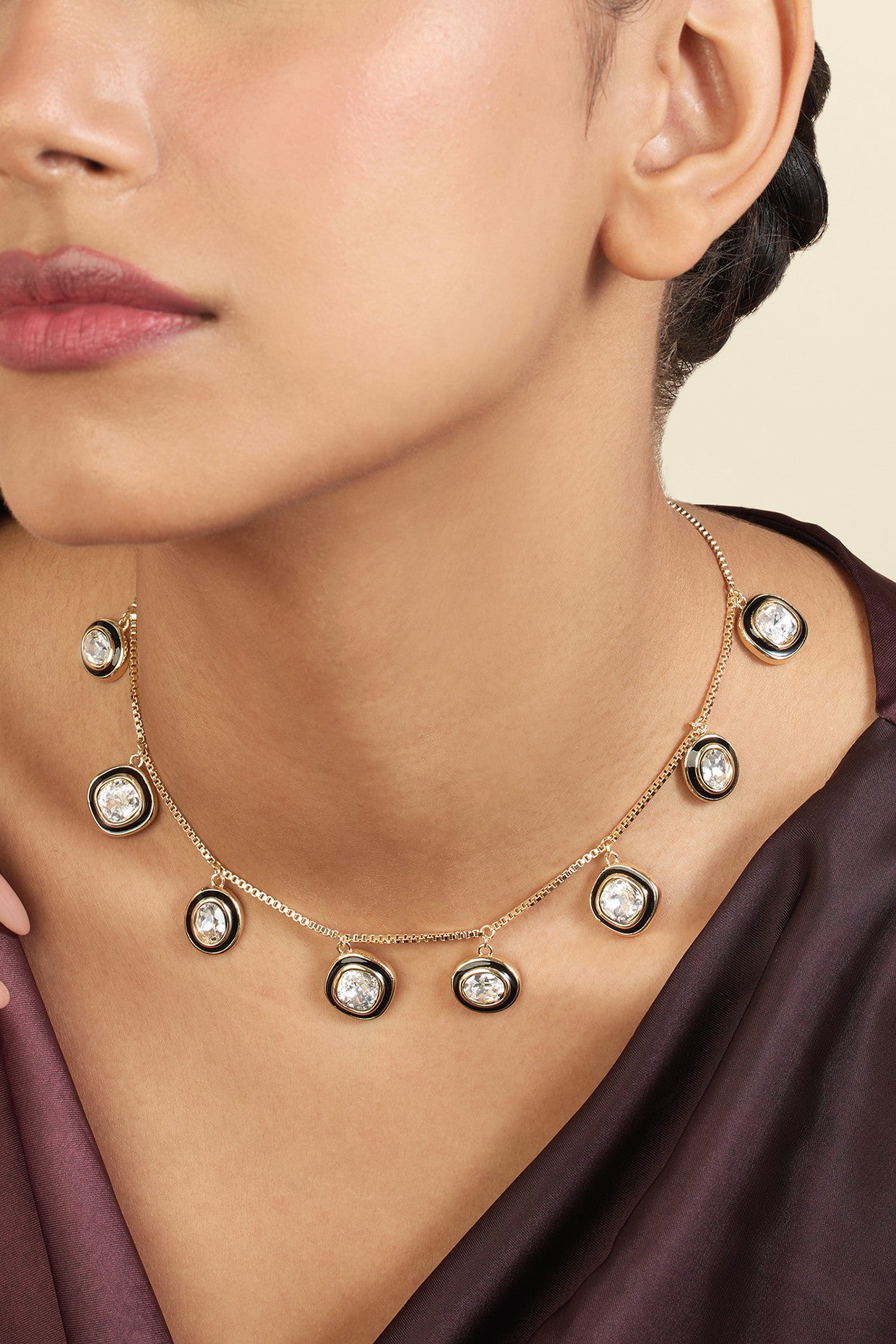 Aqua Cove Charm Necklace 18Kt Gold Plated