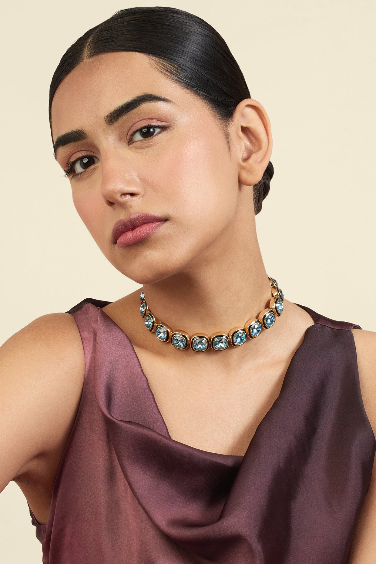 Aqua Goals Choker Necklace 18Kt Gold Plated