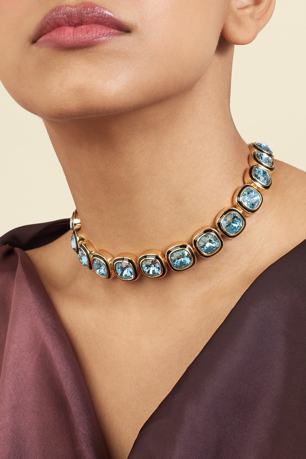 Aqua Goals Choker Necklace 18Kt Gold Plated
