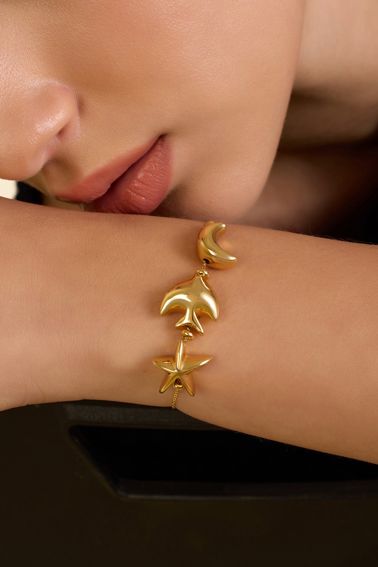 Aqua Gold Charm Bracelet