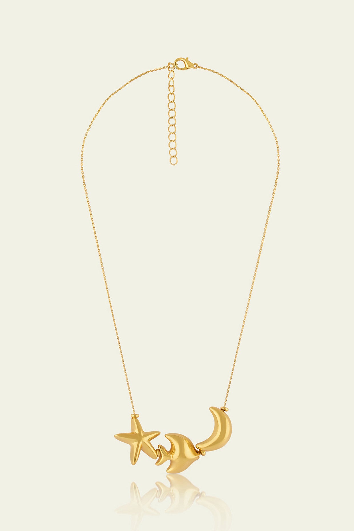 Aqua Gold Charm Necklace