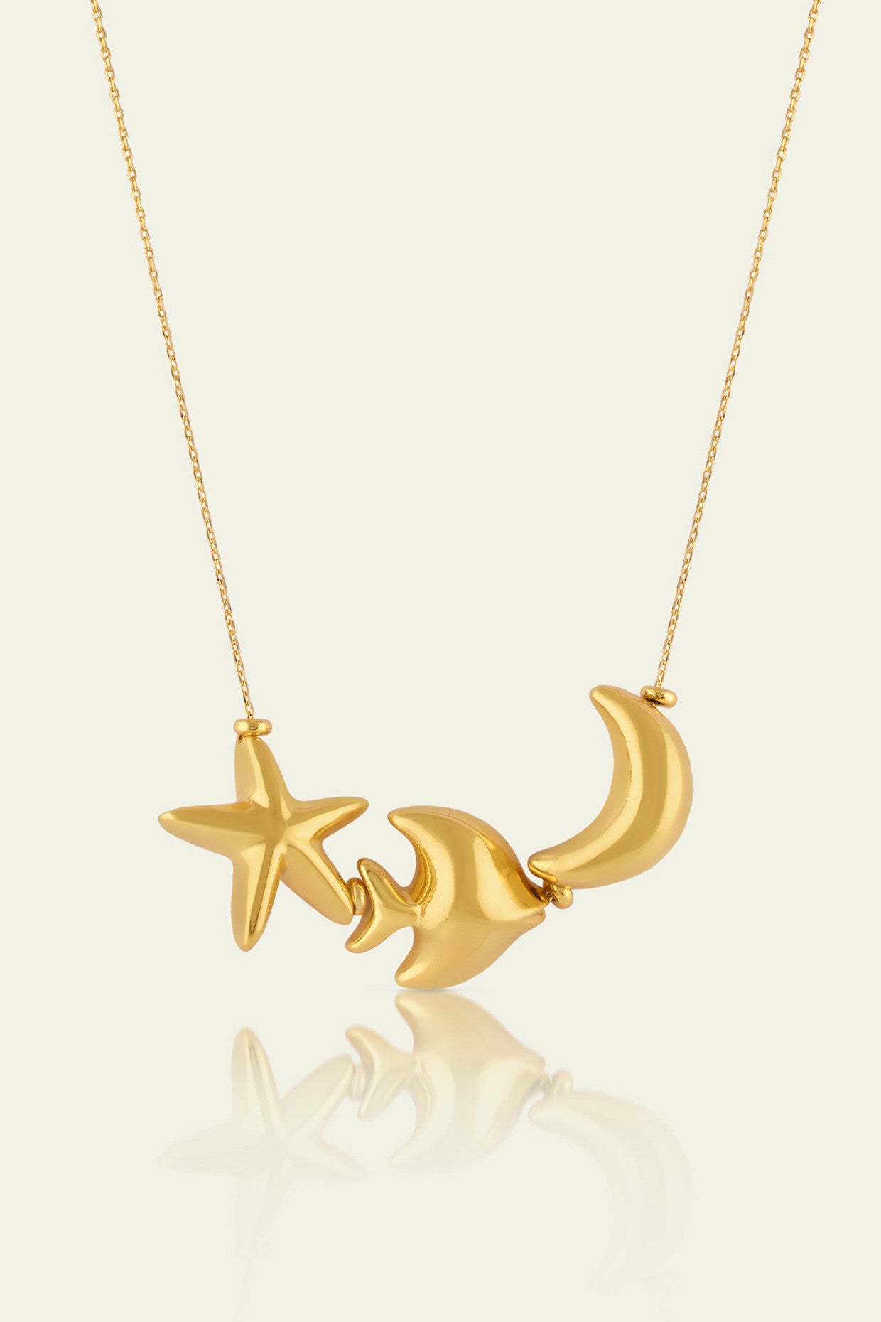 Aqua Gold Charm Necklace