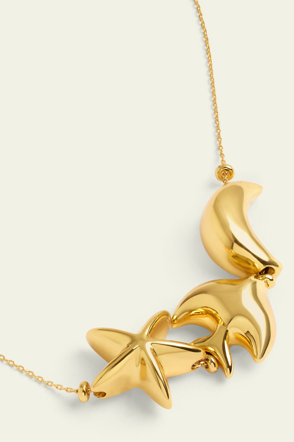 Aqua Gold Charm Necklace