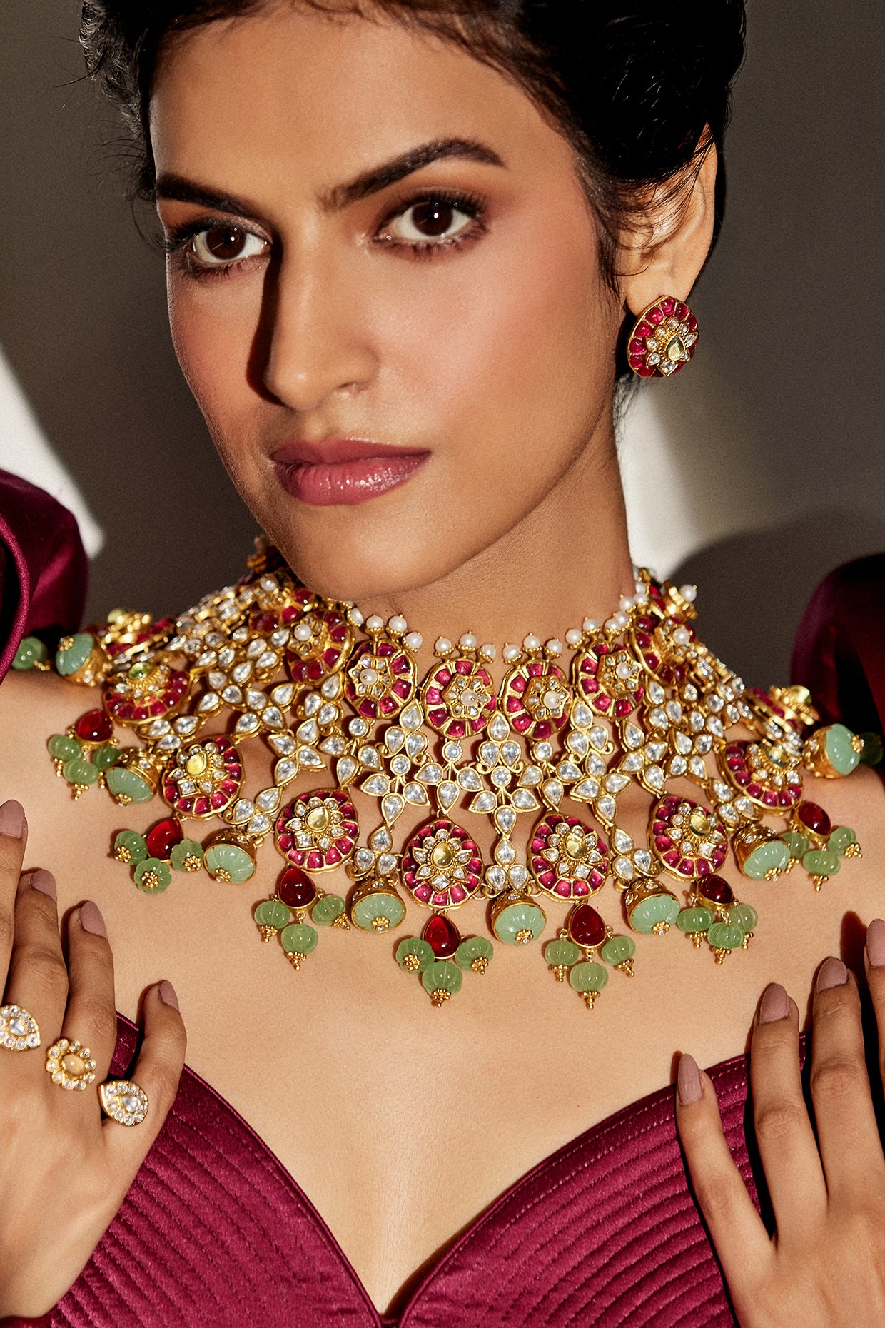 22kt Carnical Of Crimson Stud Earrings