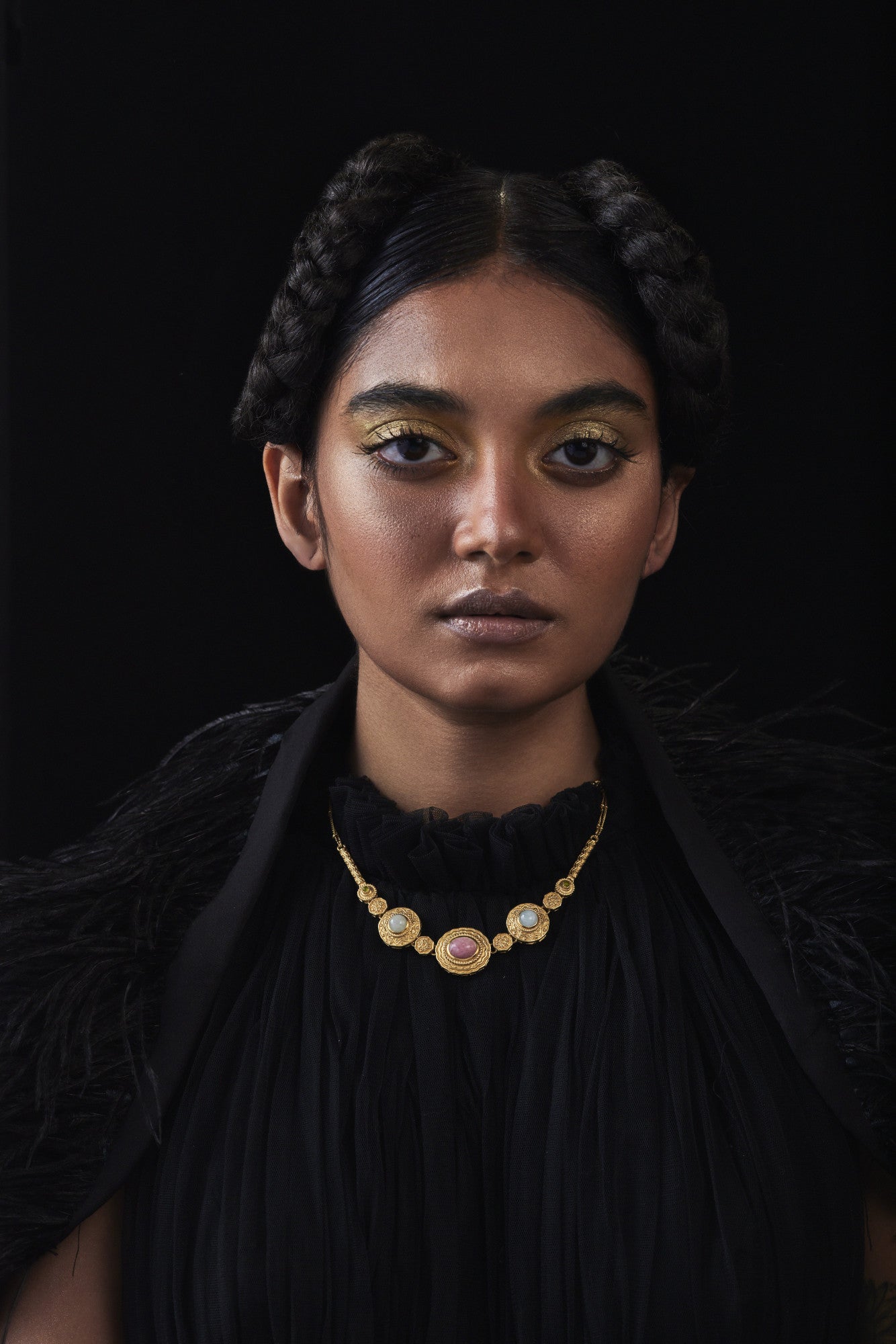 22kt Gold Plated Azra Multi- Motif Necklace