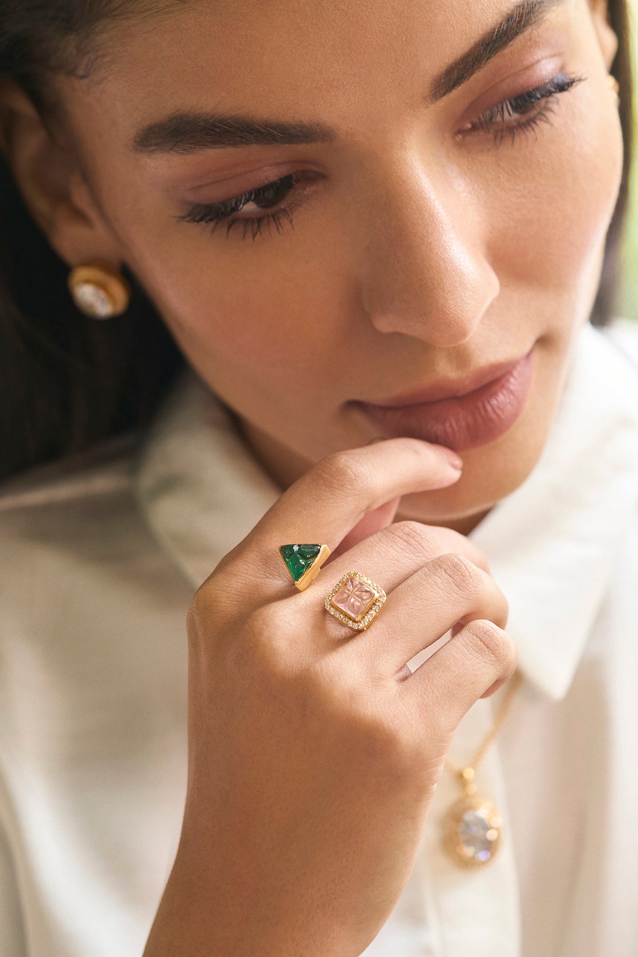 22kt Gold Plated Rumeli Double Motif Ring