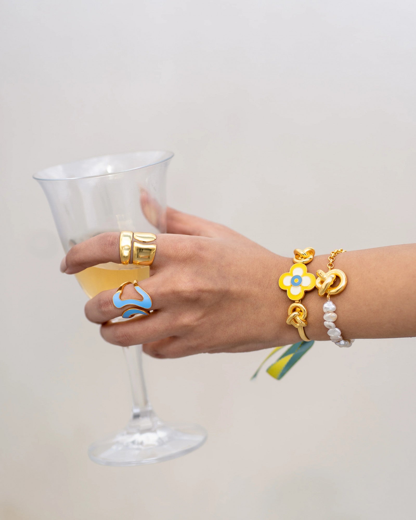 Gold Plated Wavy Earrings