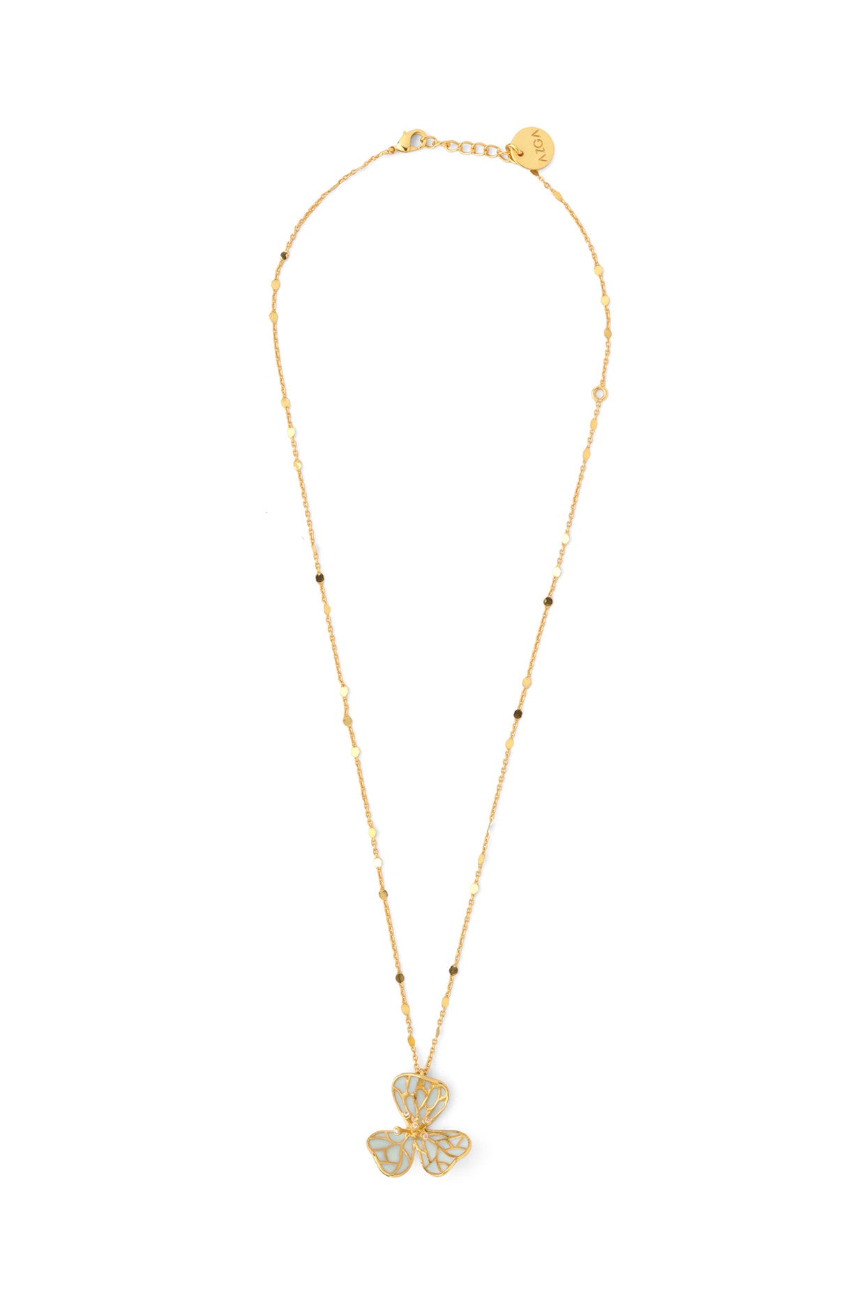 22kt Gold Plated Powder Blue Necklace