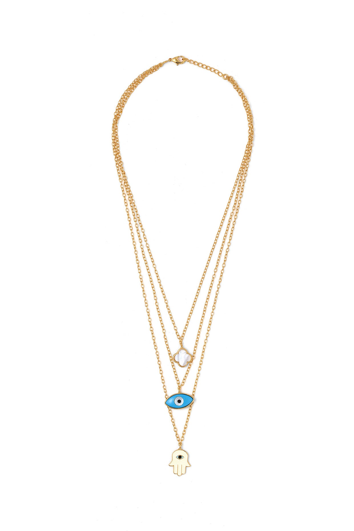 22kt Gold Plated Turquoise Multi Layered Chain