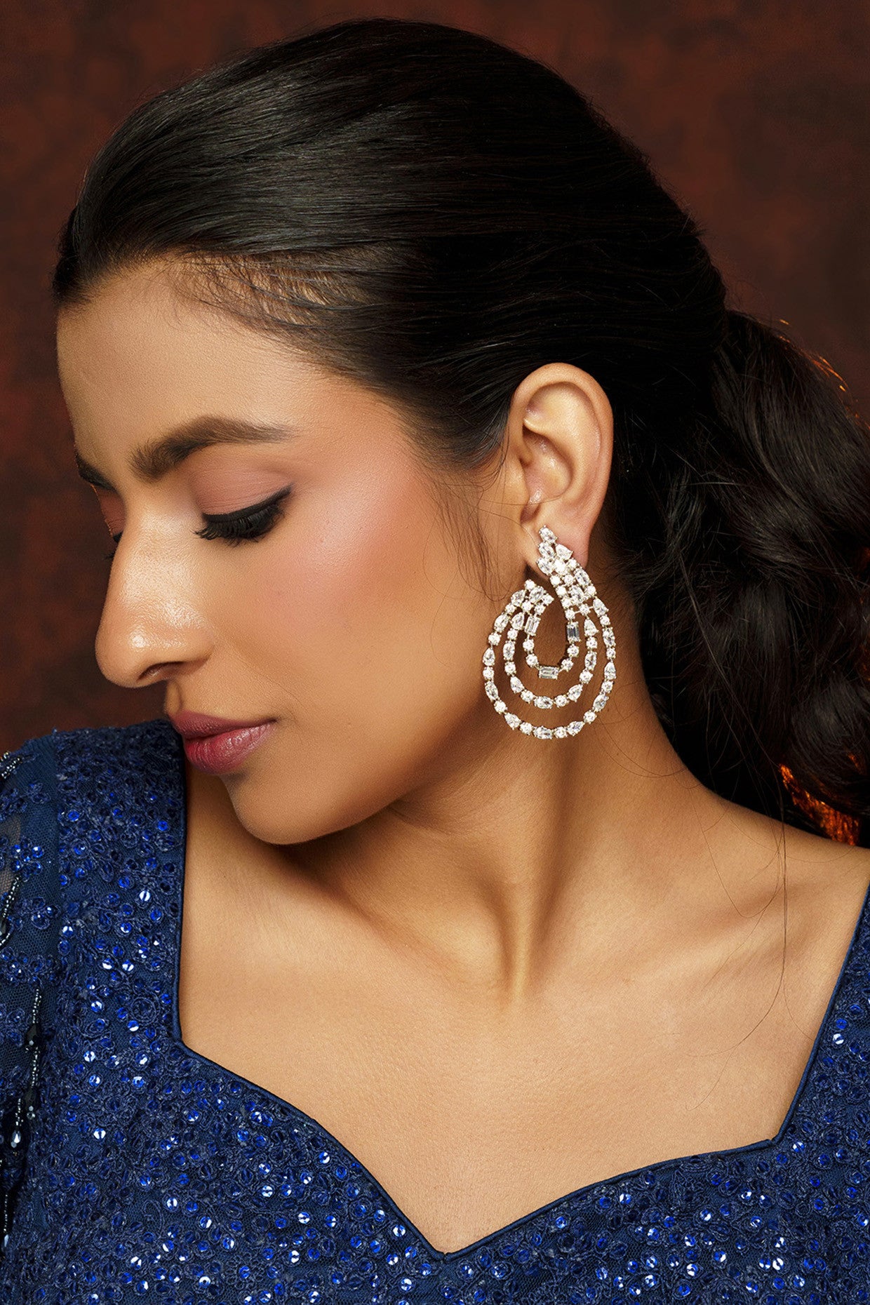 Sahima Red Moissanite Studs