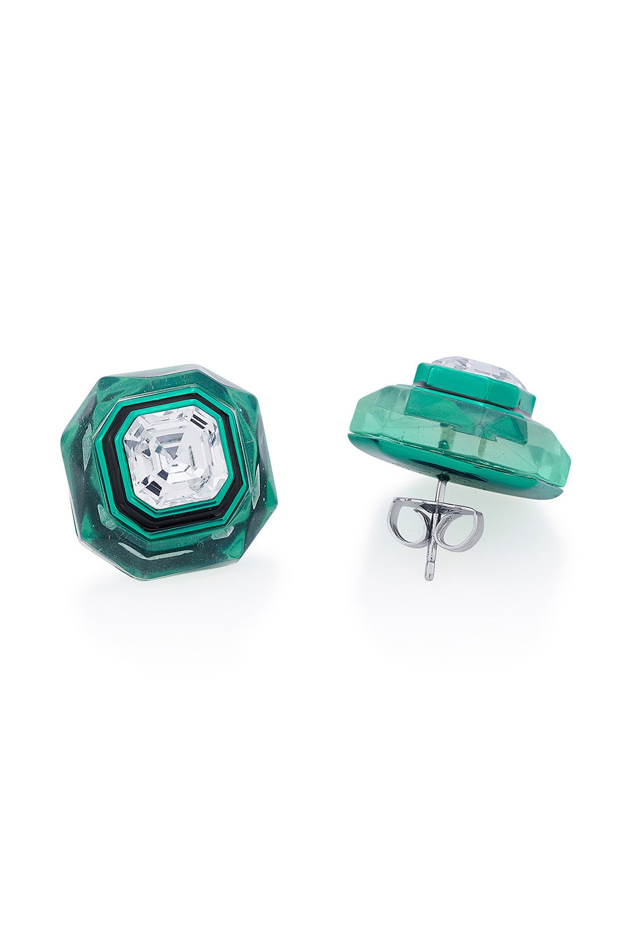 B-dazzle Infinity Cut Green Crystal Studs