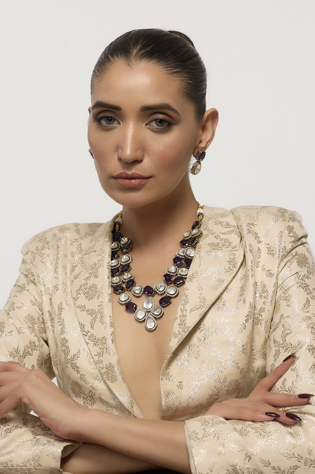 Black Rhodium Layered Necklace Set