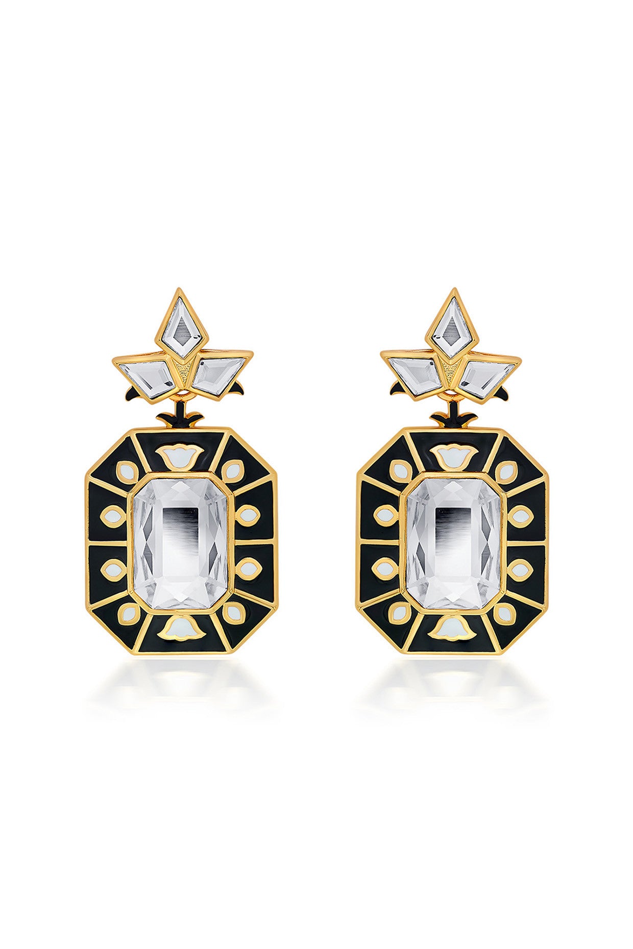 Blaze Crystal Enamel Earrings