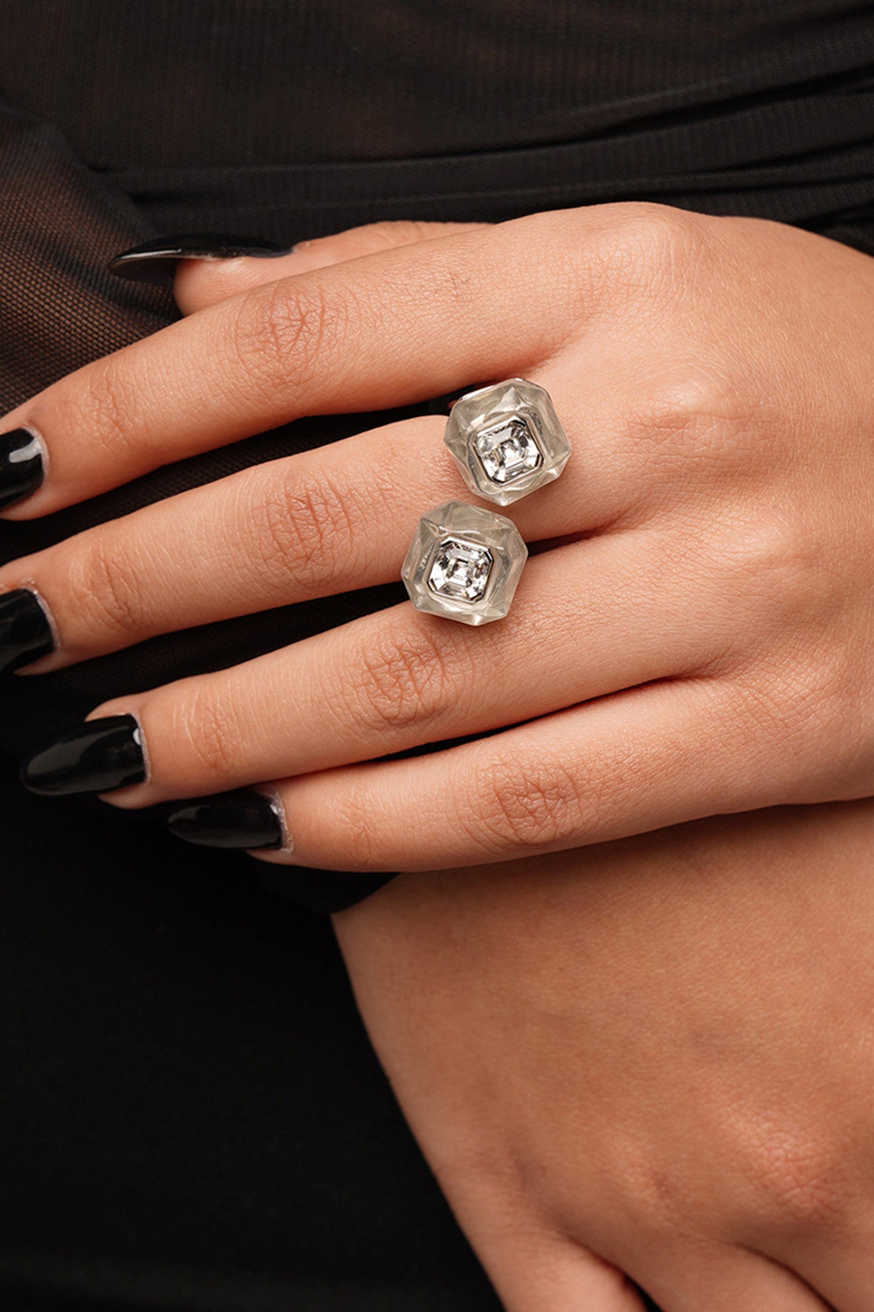 Bling Infinity Cut Crystal Ring