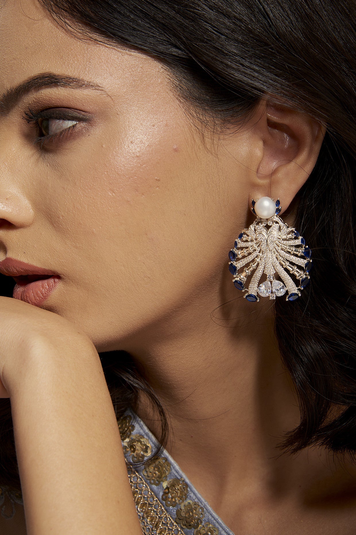 Red Alexandra Earring in Sterling Silver