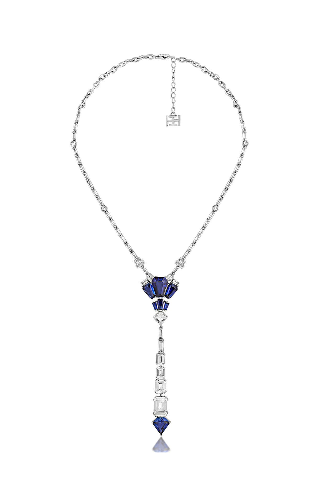 Blue Corumdum Drop Lariat