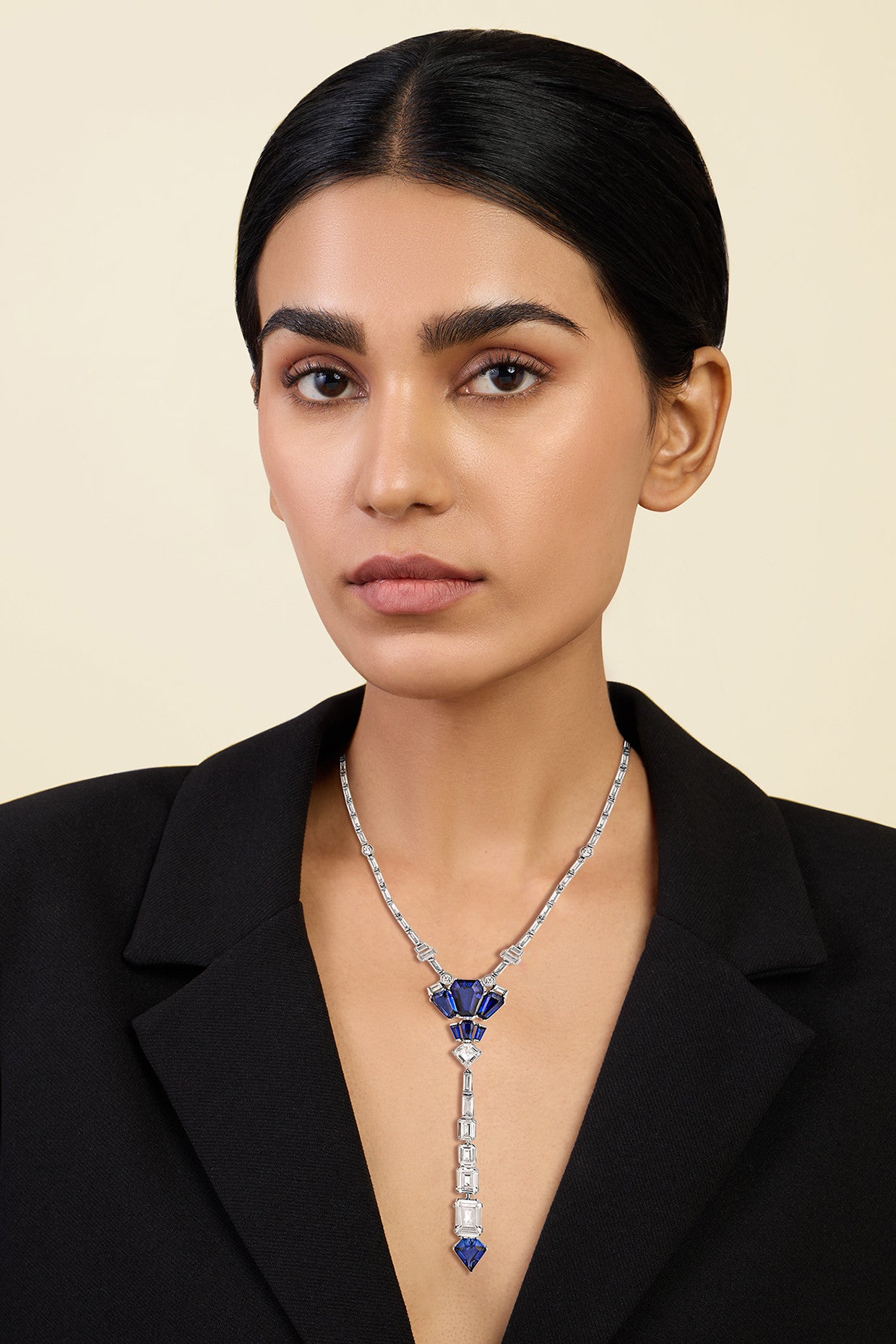 Blue Corumdum Drop Lariat