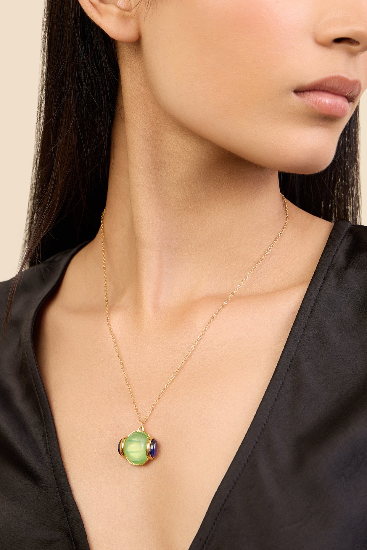 Blue Corundum Pendant Necklace