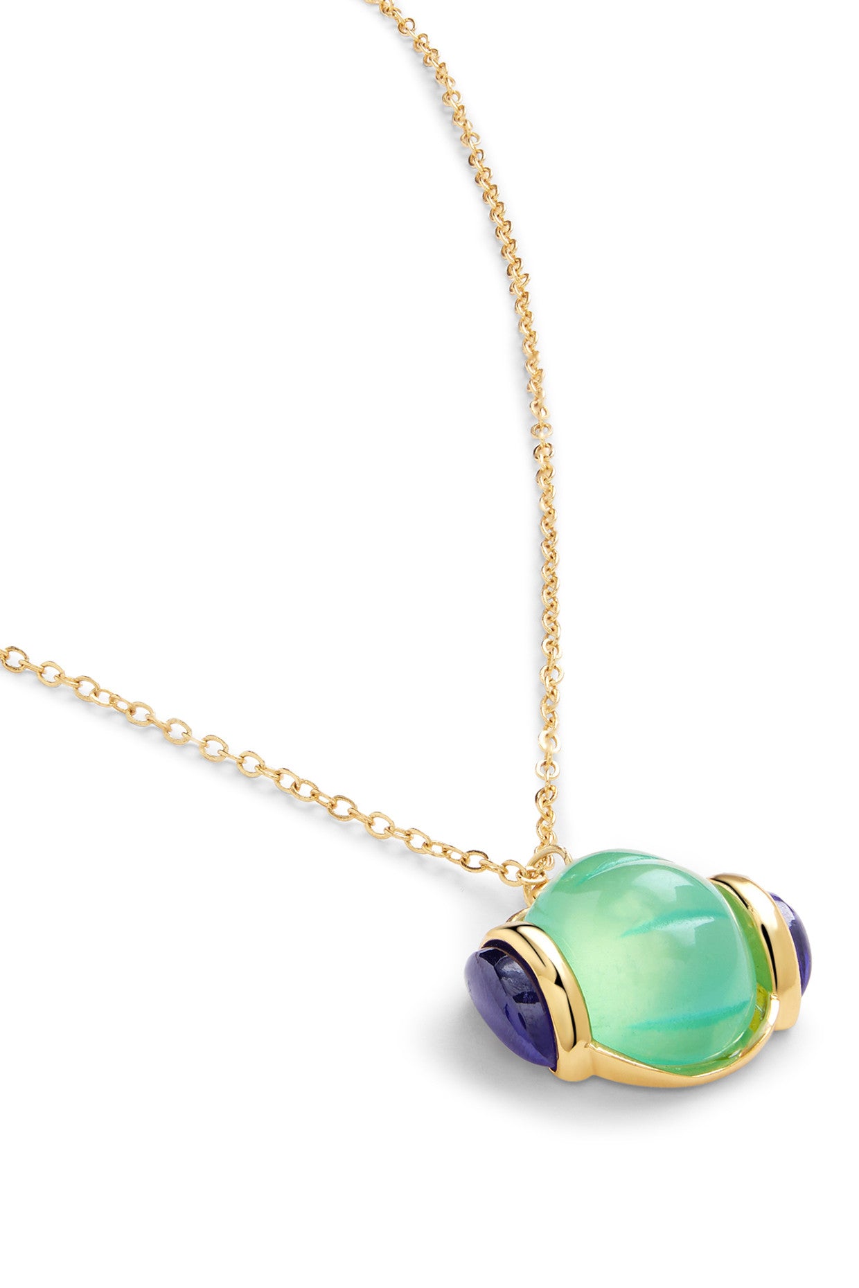 Blue Corundum Pendant Necklace