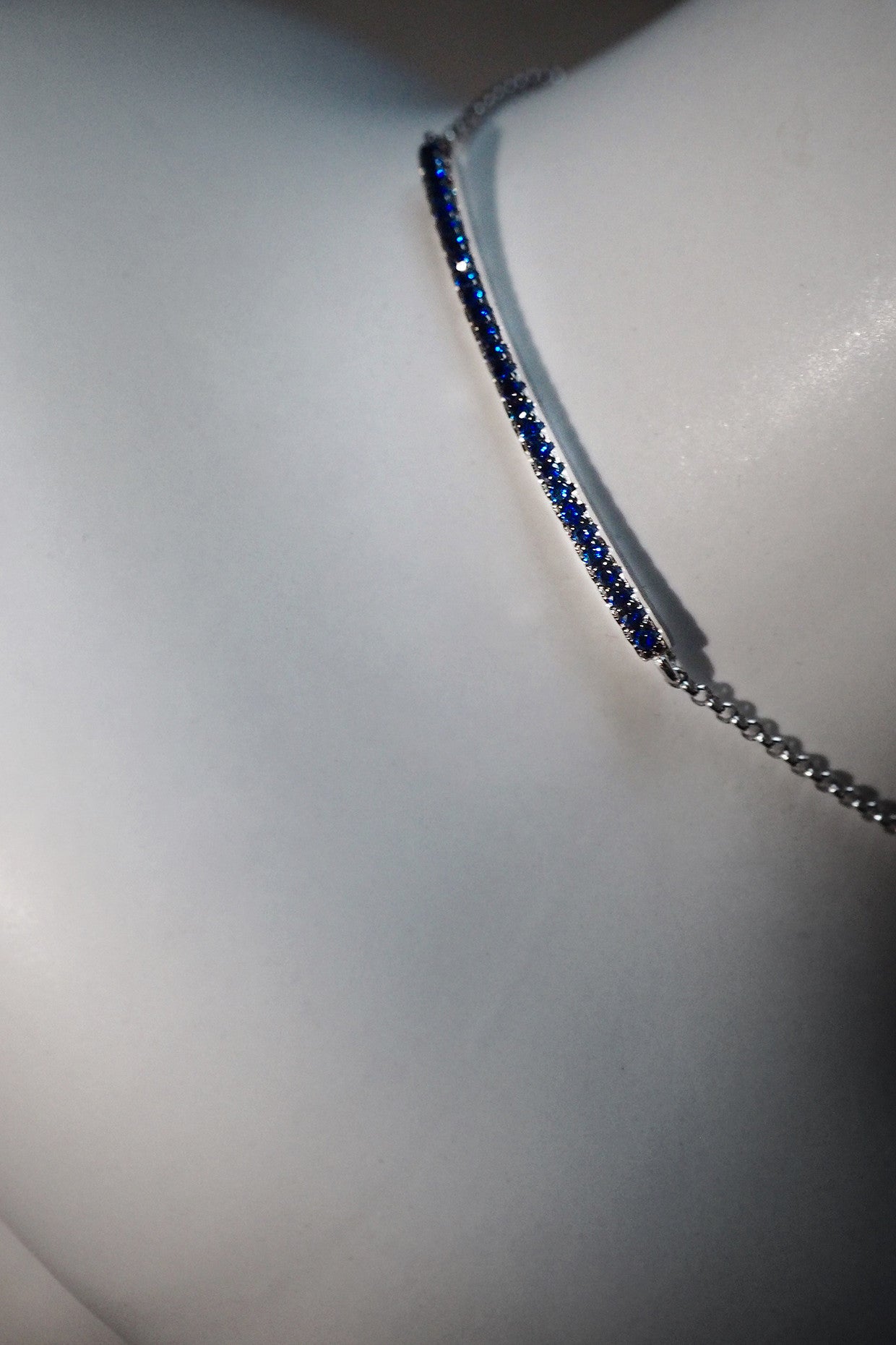 Blue Sapphire Pavé Rod Bracelet