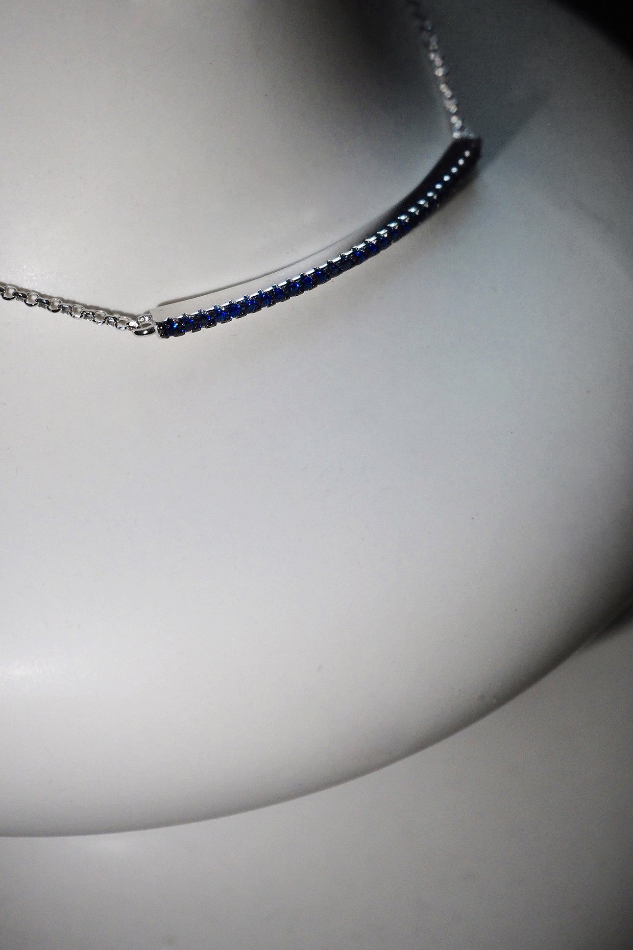 Blue Sapphire Pavé Rod Bracelet