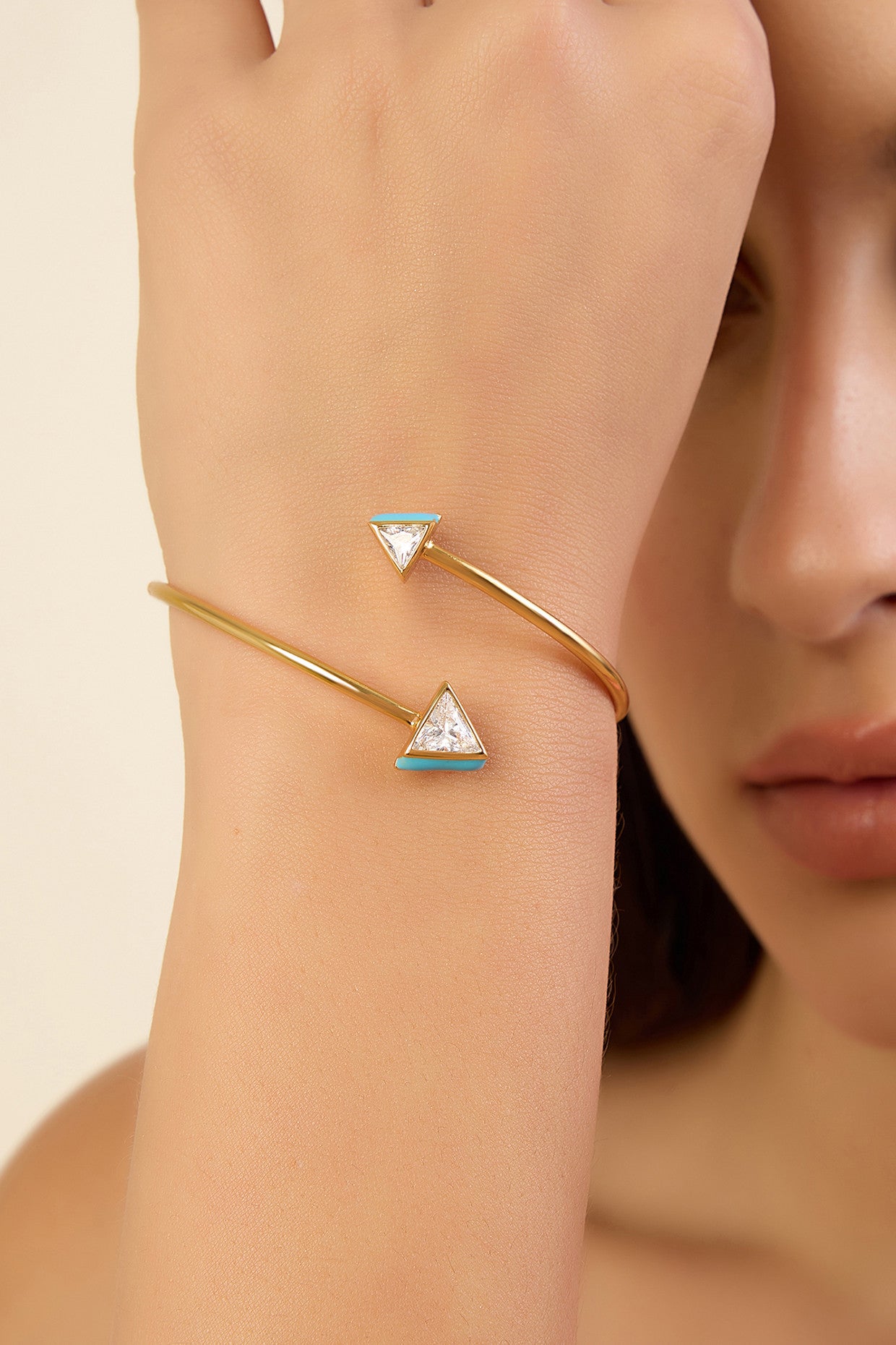 Blue Triangles Cuff
