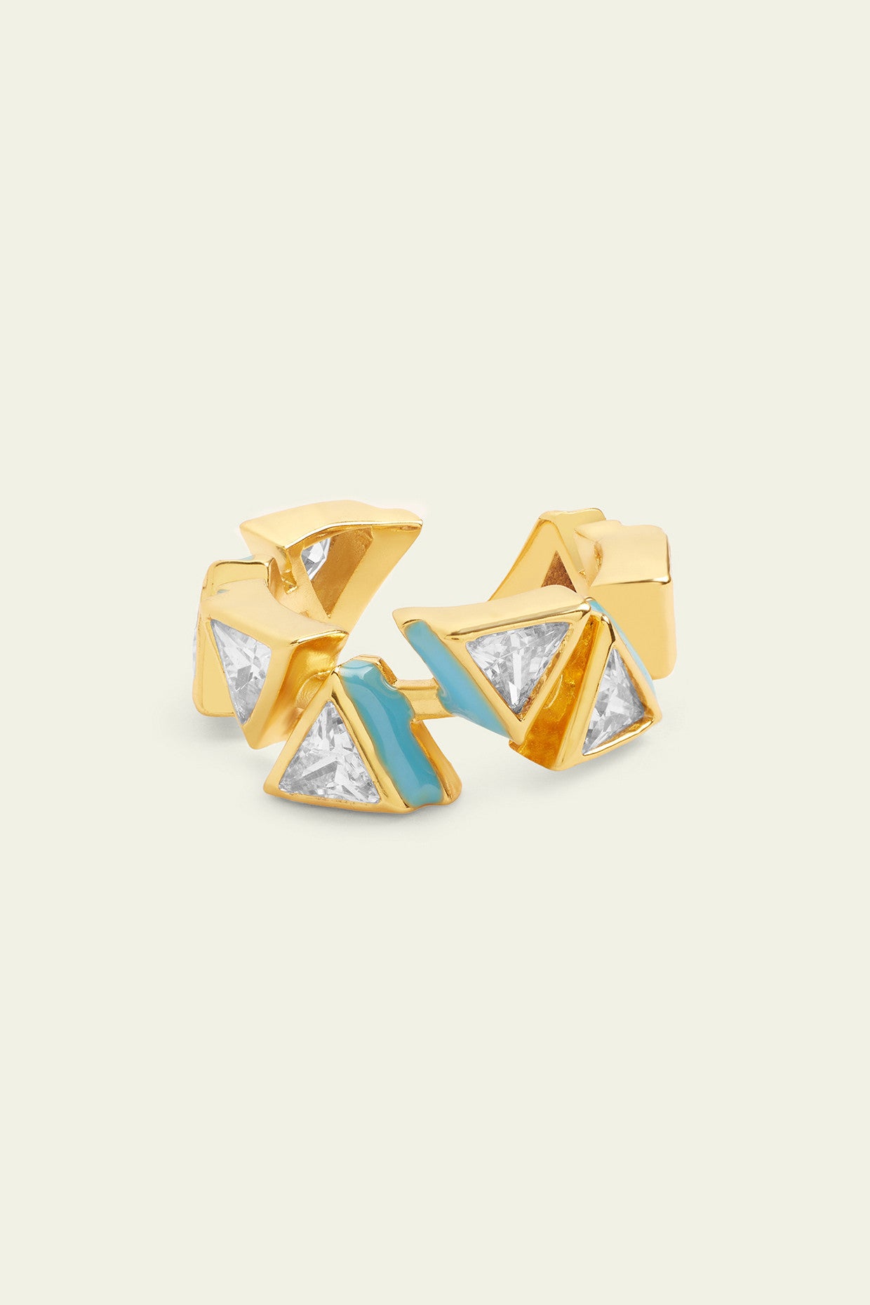 Blue Triangles Infinity Ring