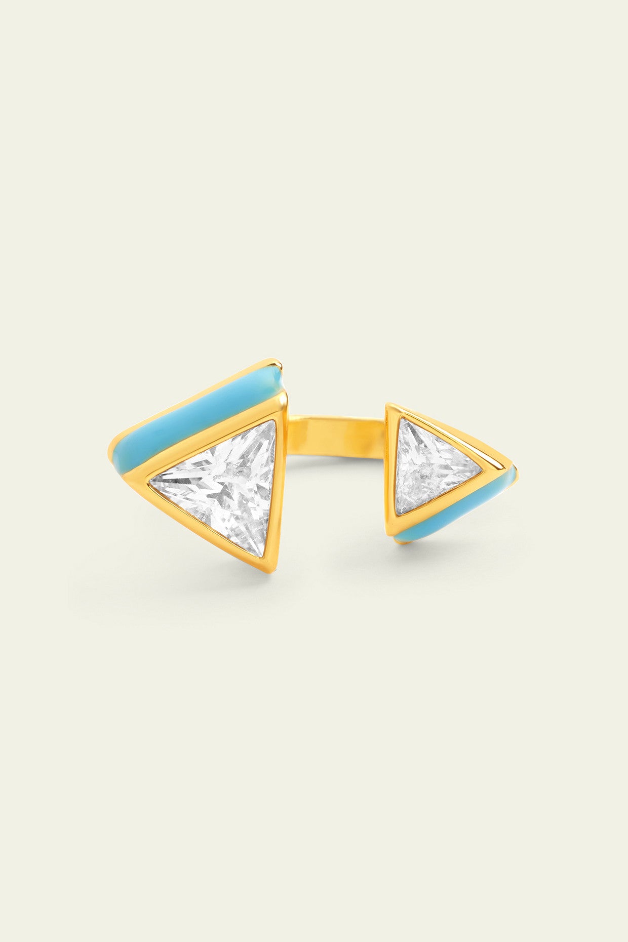 Blue Triangles Ring