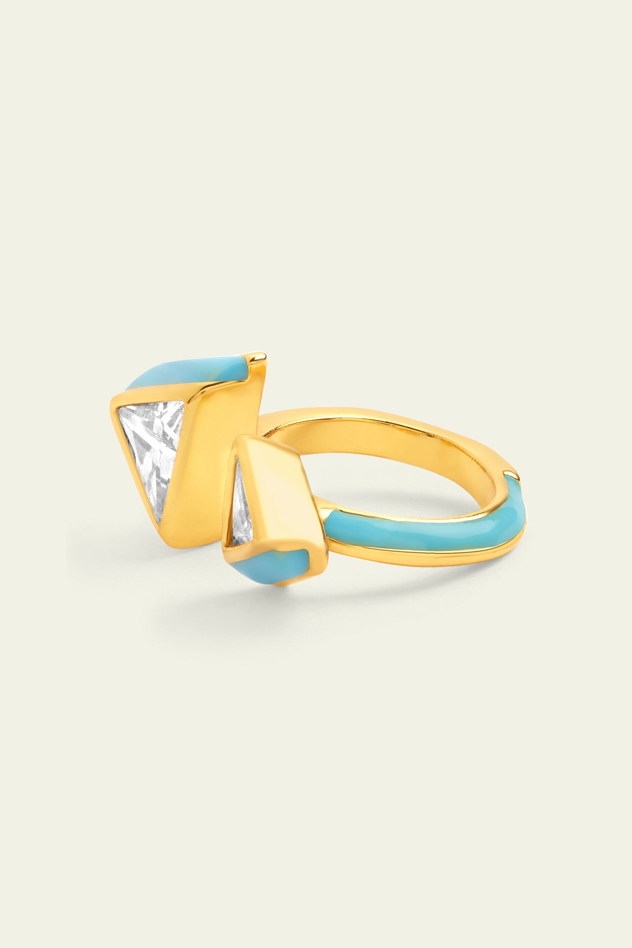 Blue Triangles Ring