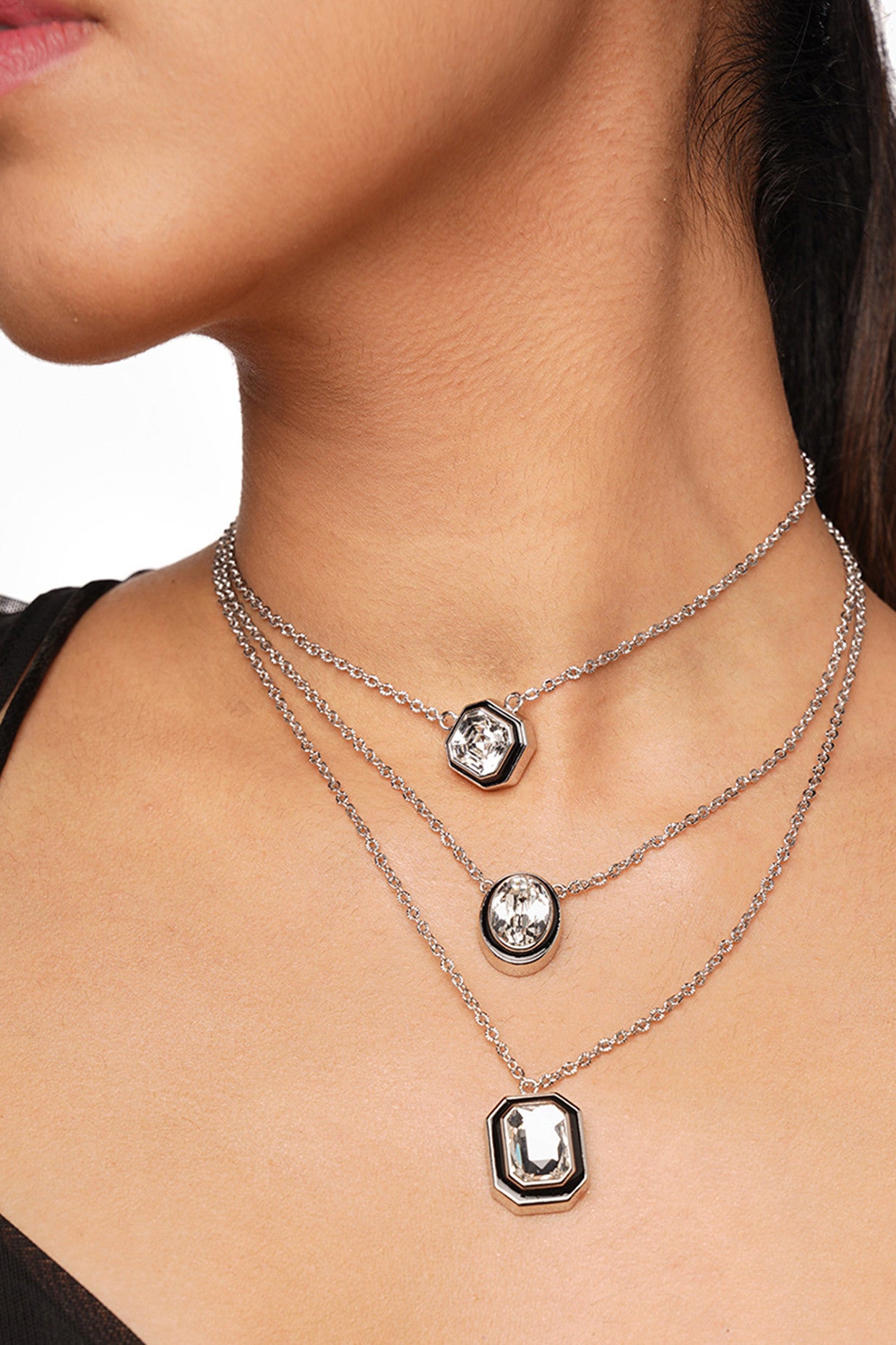 Bougie Crystal Layered Necklace
