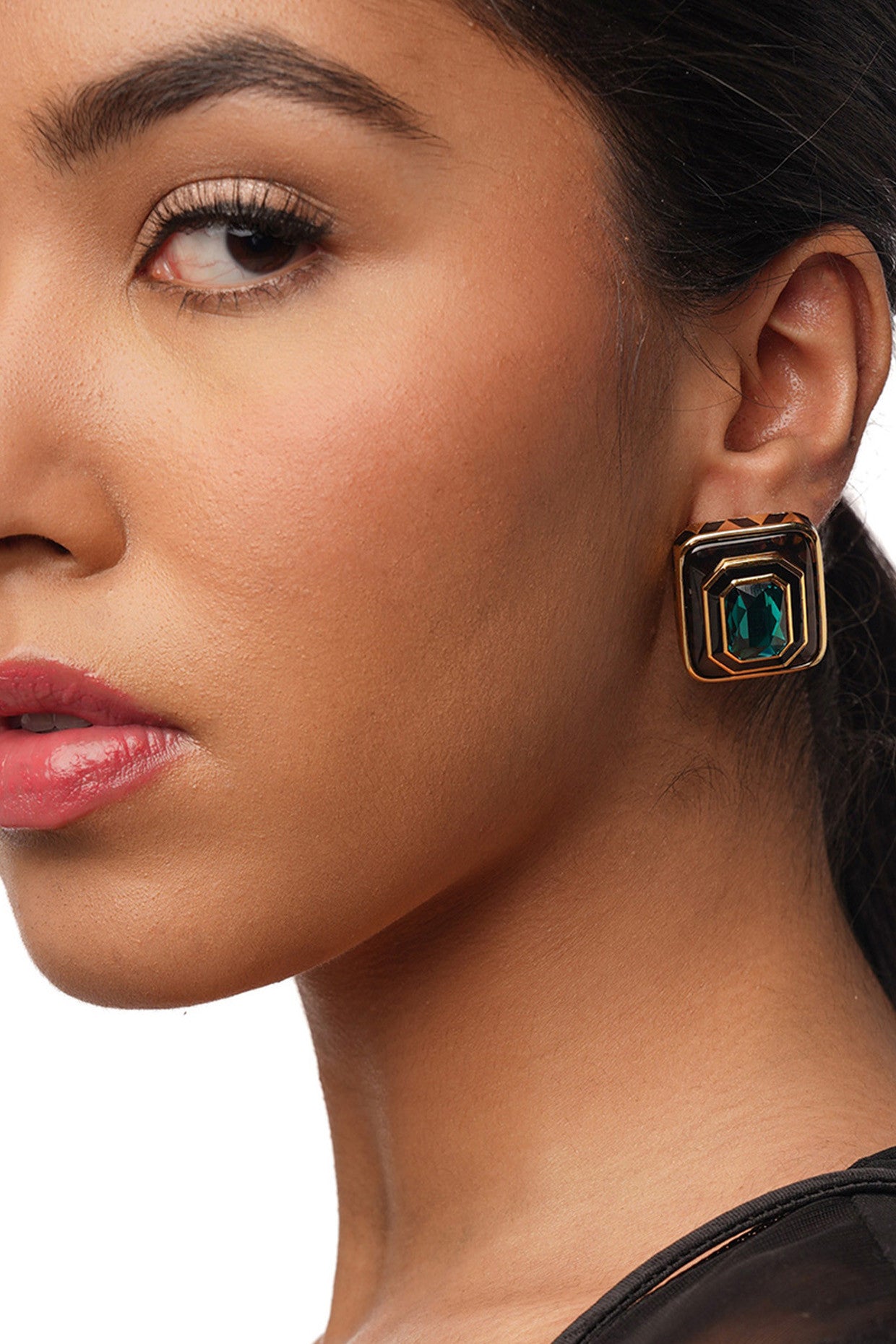 Bougie Green Crystal Resin Studs