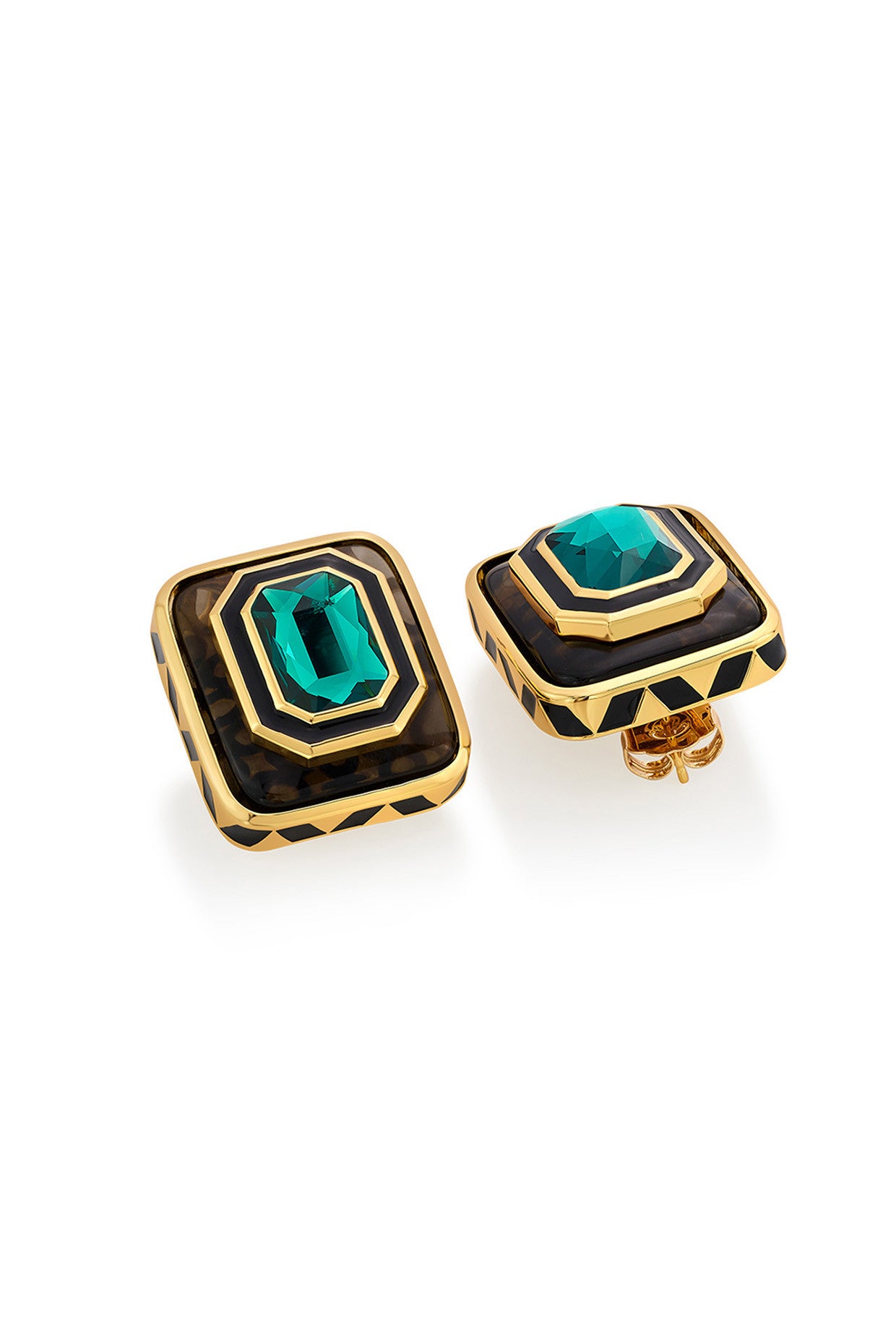 Bougie Green Crystal Resin Studs