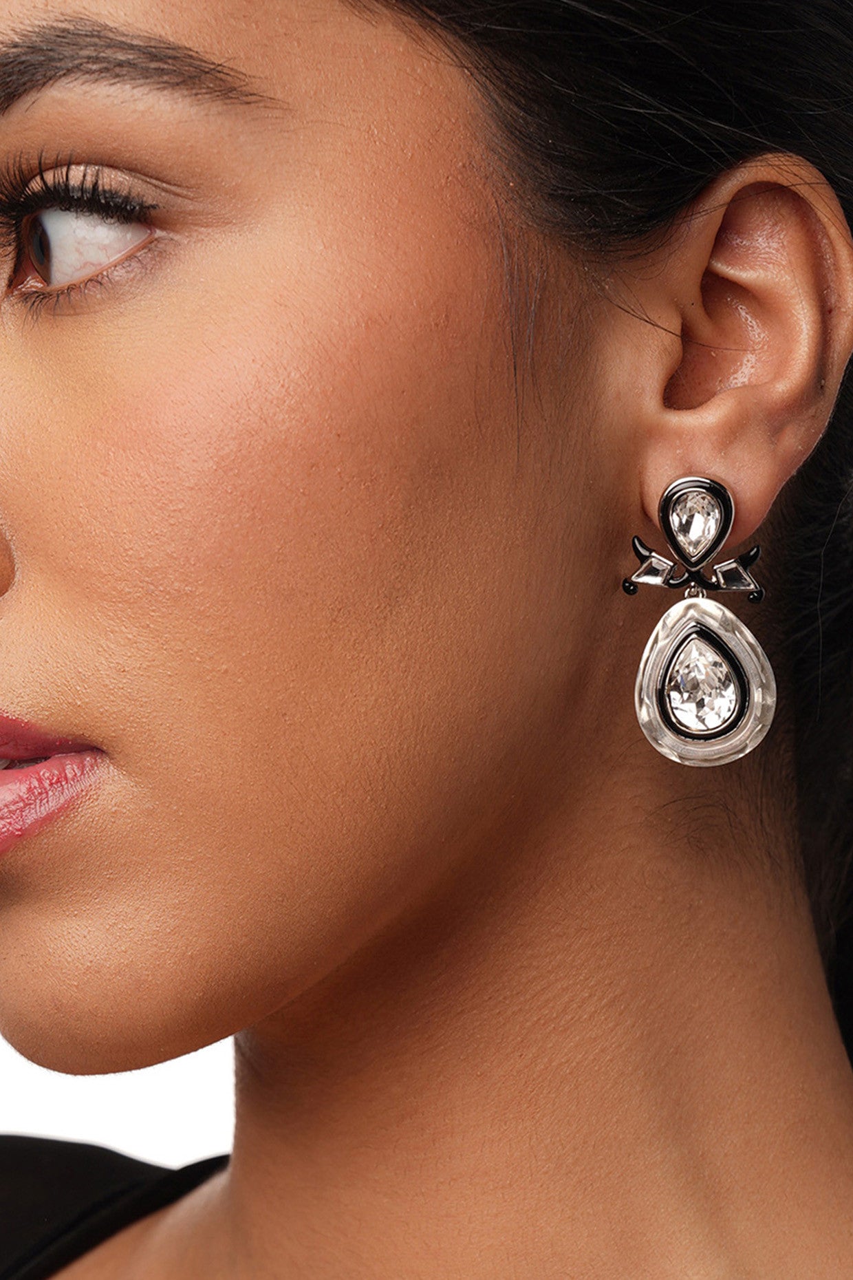 Bougie Infinity Cut Crystal Drop Earrings