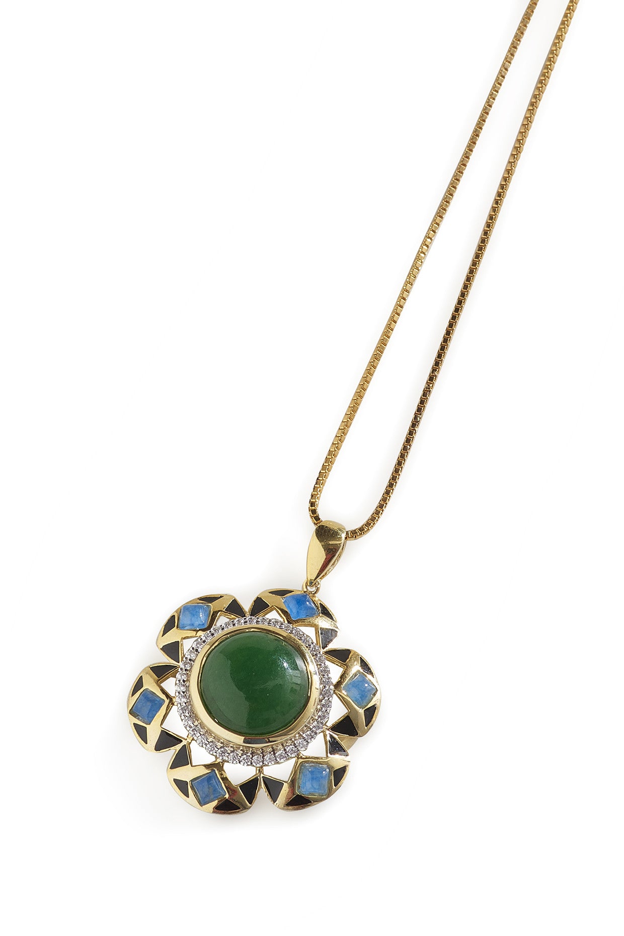 Brocade Pendant 22Kt Gold Plating in Sterling Silver