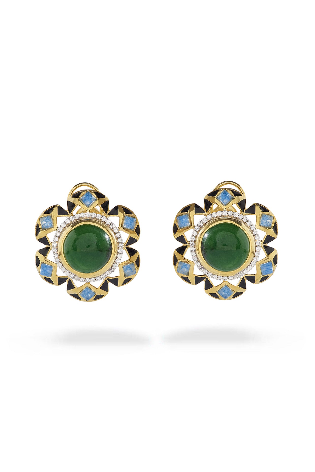 Brocade Studs 22Kt Gold Plating in Sterling Silver