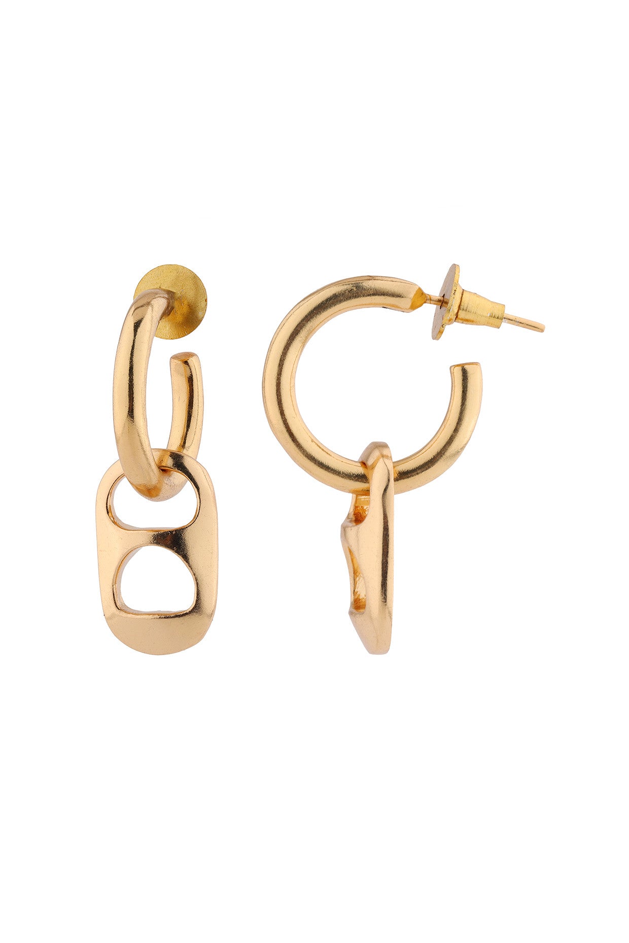 Can Hoop Earrings 22Kt Gold-Plated