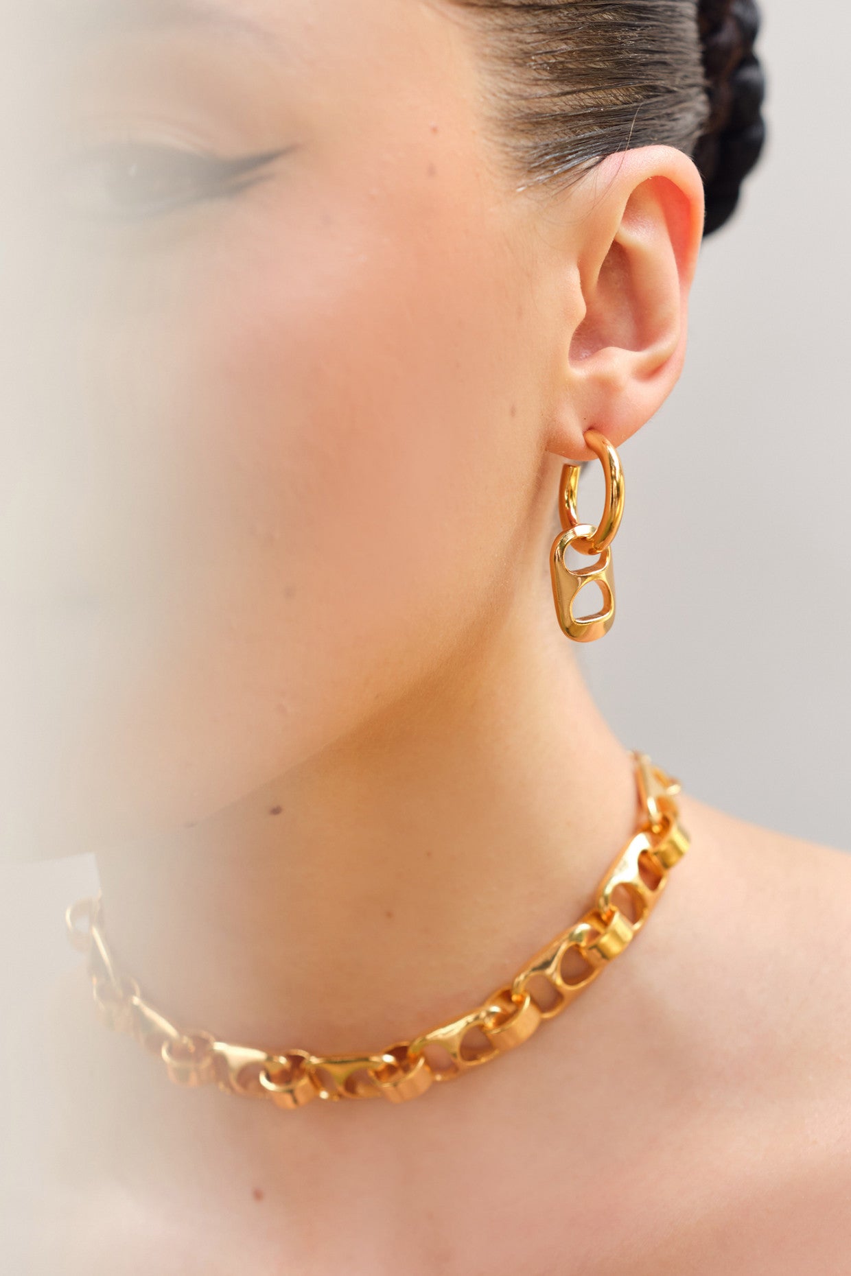 Can Hoop Earrings 22Kt Gold-Plated