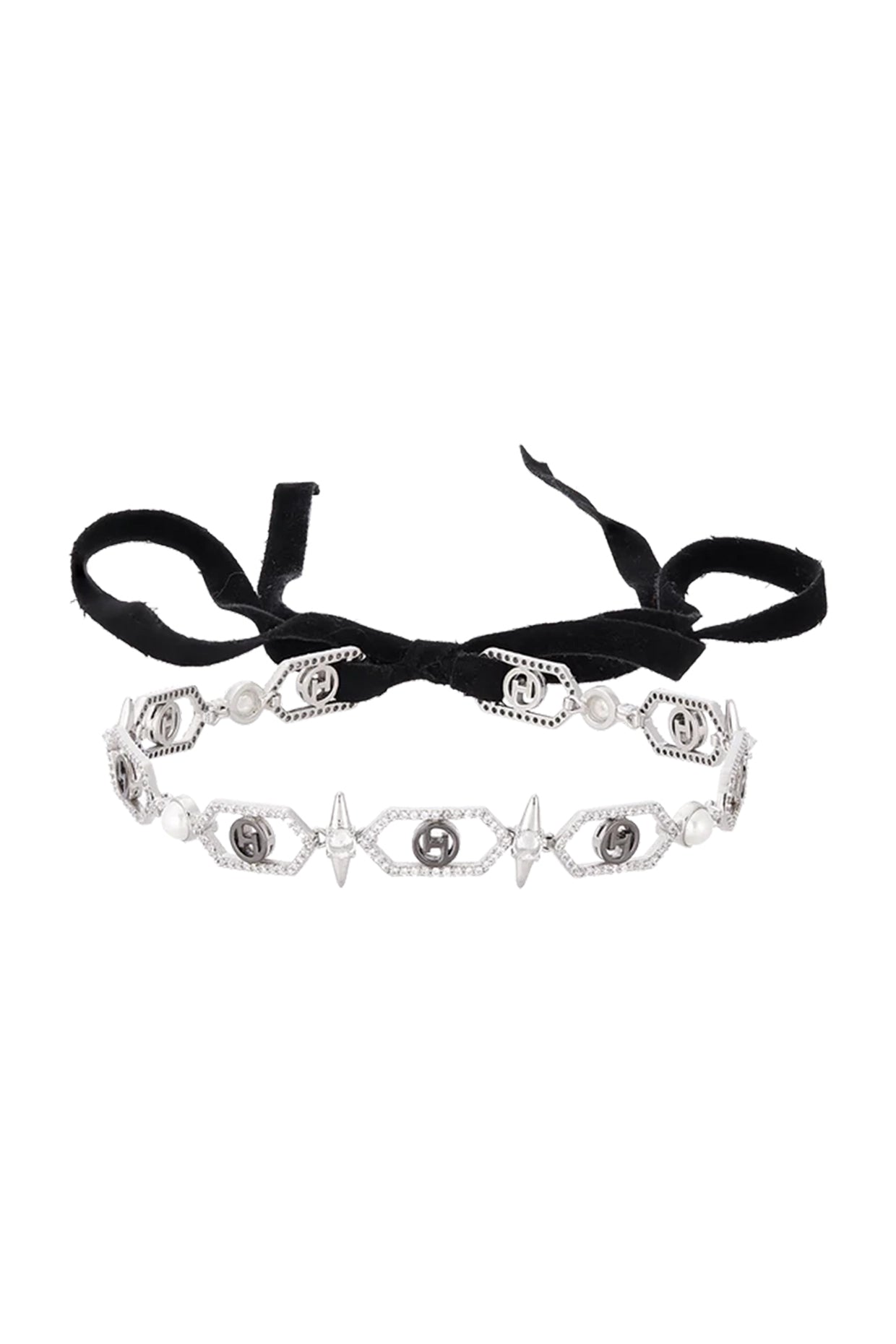 22kt Silver Plated Crystal Choker