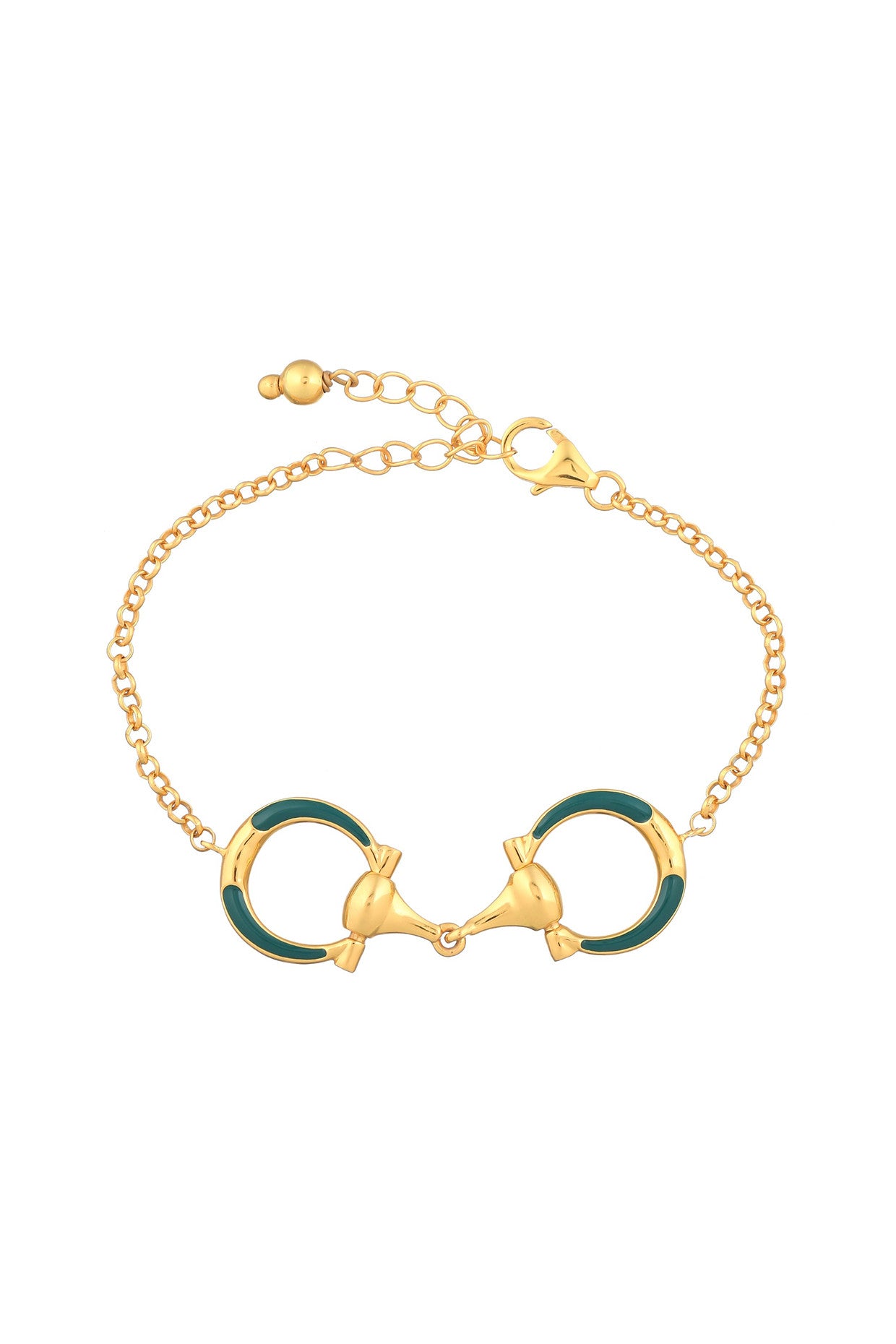 Charlotte Green Reversible Double Horse Shoe Bracelet