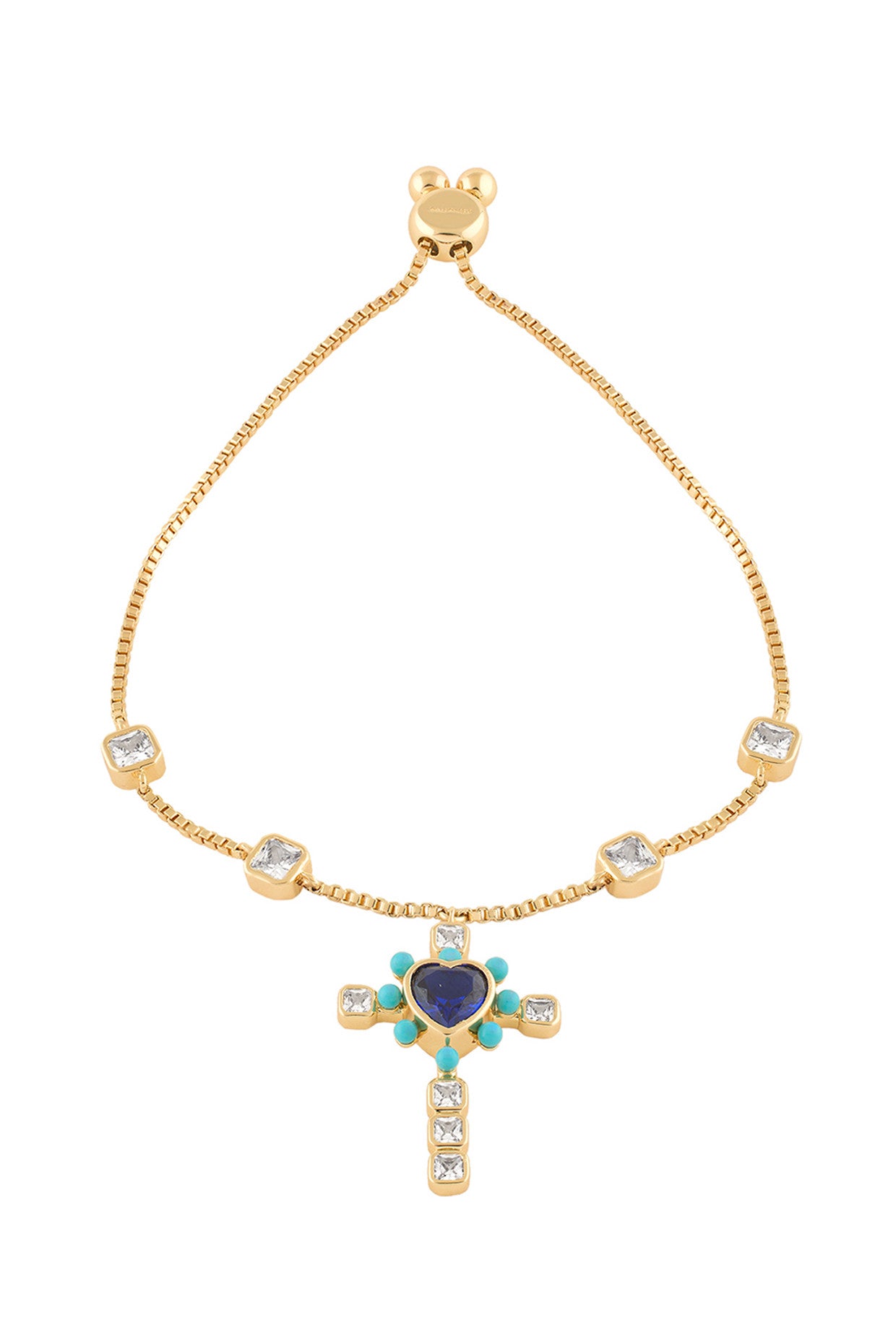 Cross My Heart Bracelet In 18Kt Gold Plated