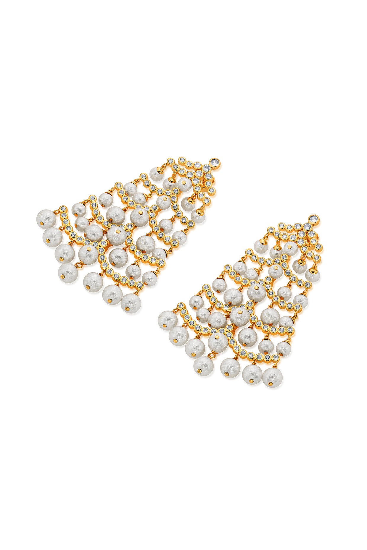 Pearl Crystal Waterfall Earrings