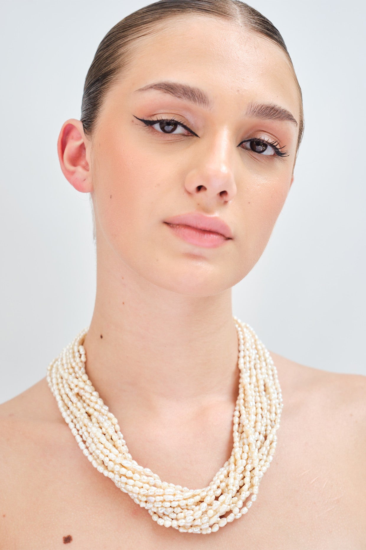 Twisted Rice Pearls Necklace