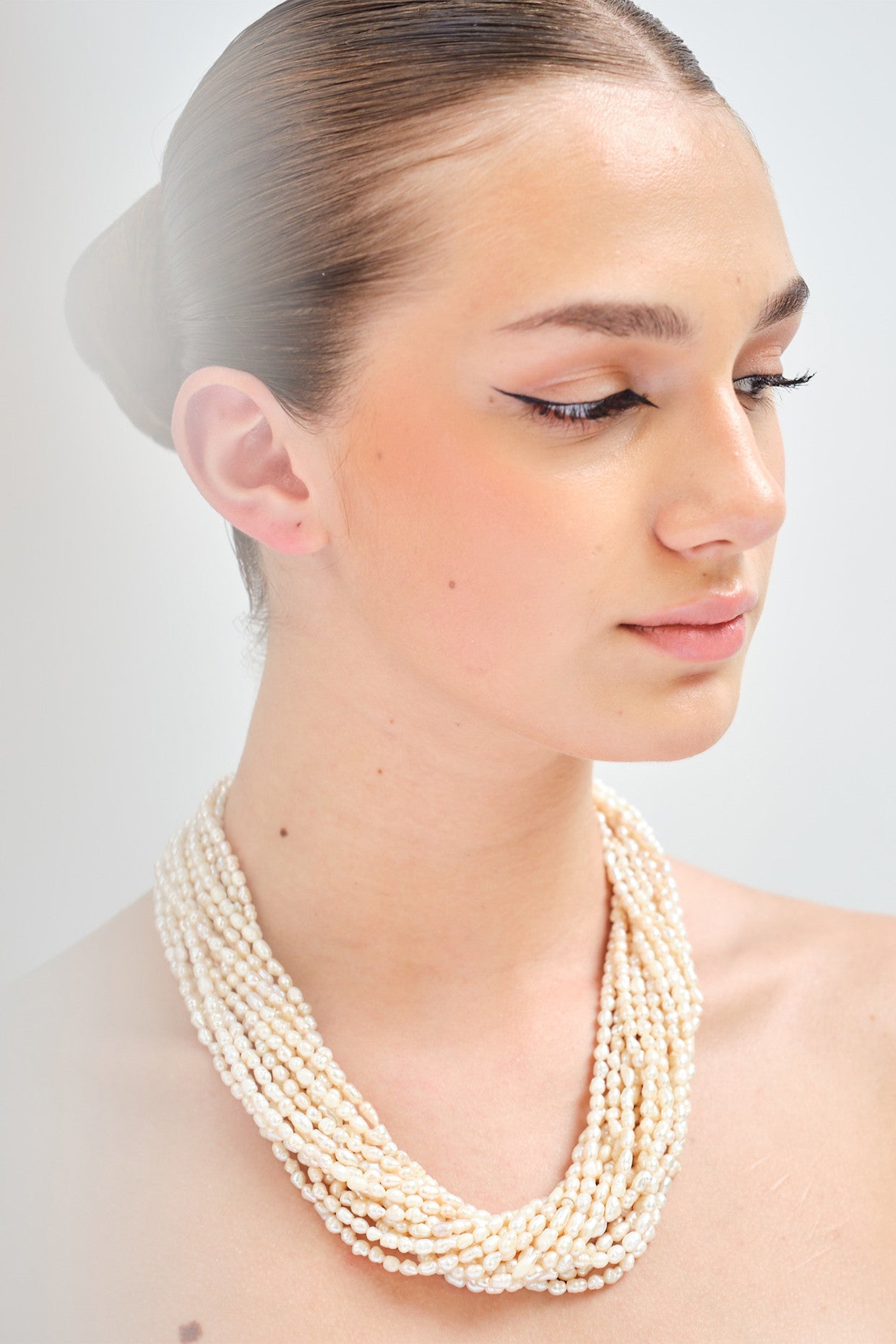 Twisted Rice Pearls Necklace