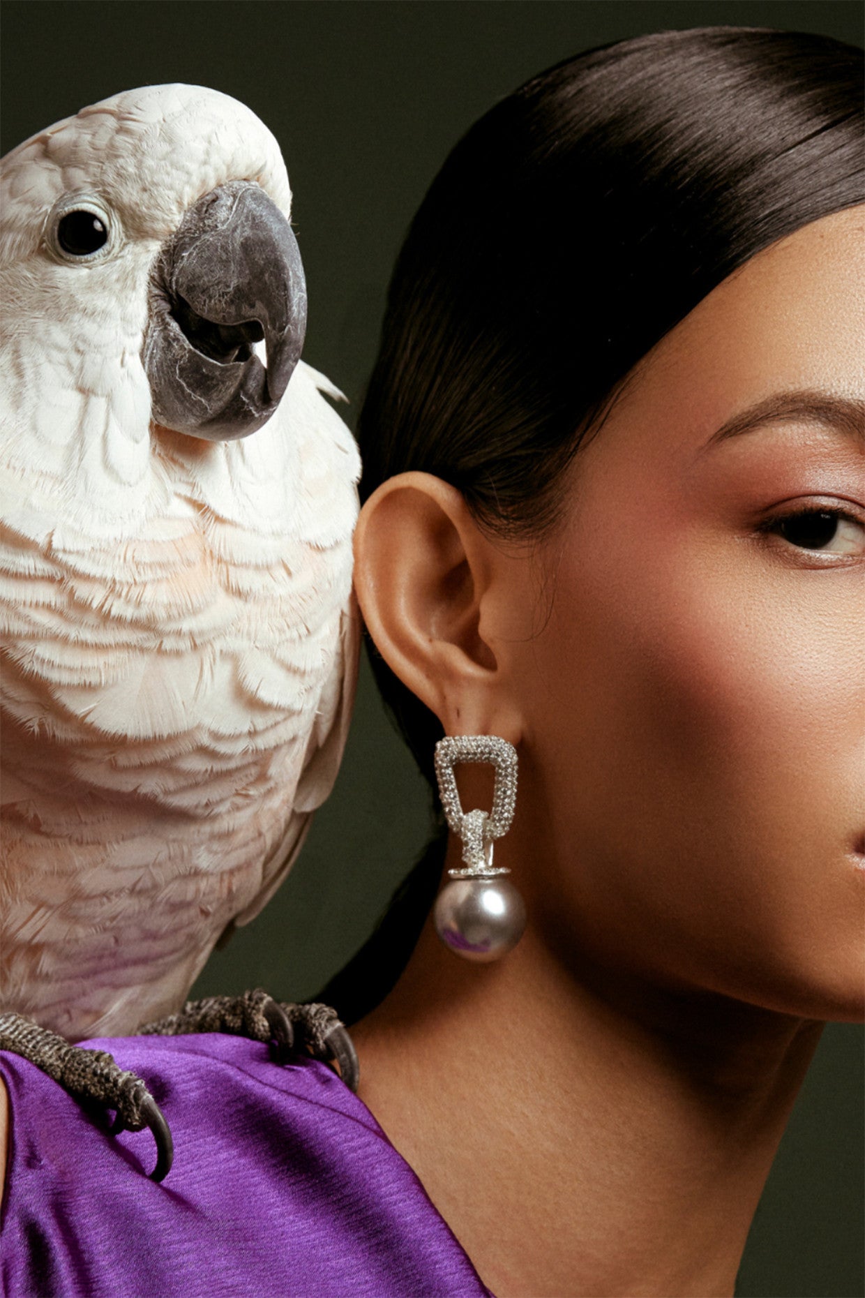 Dazzle Pearl Drop Earrings Silver Plated