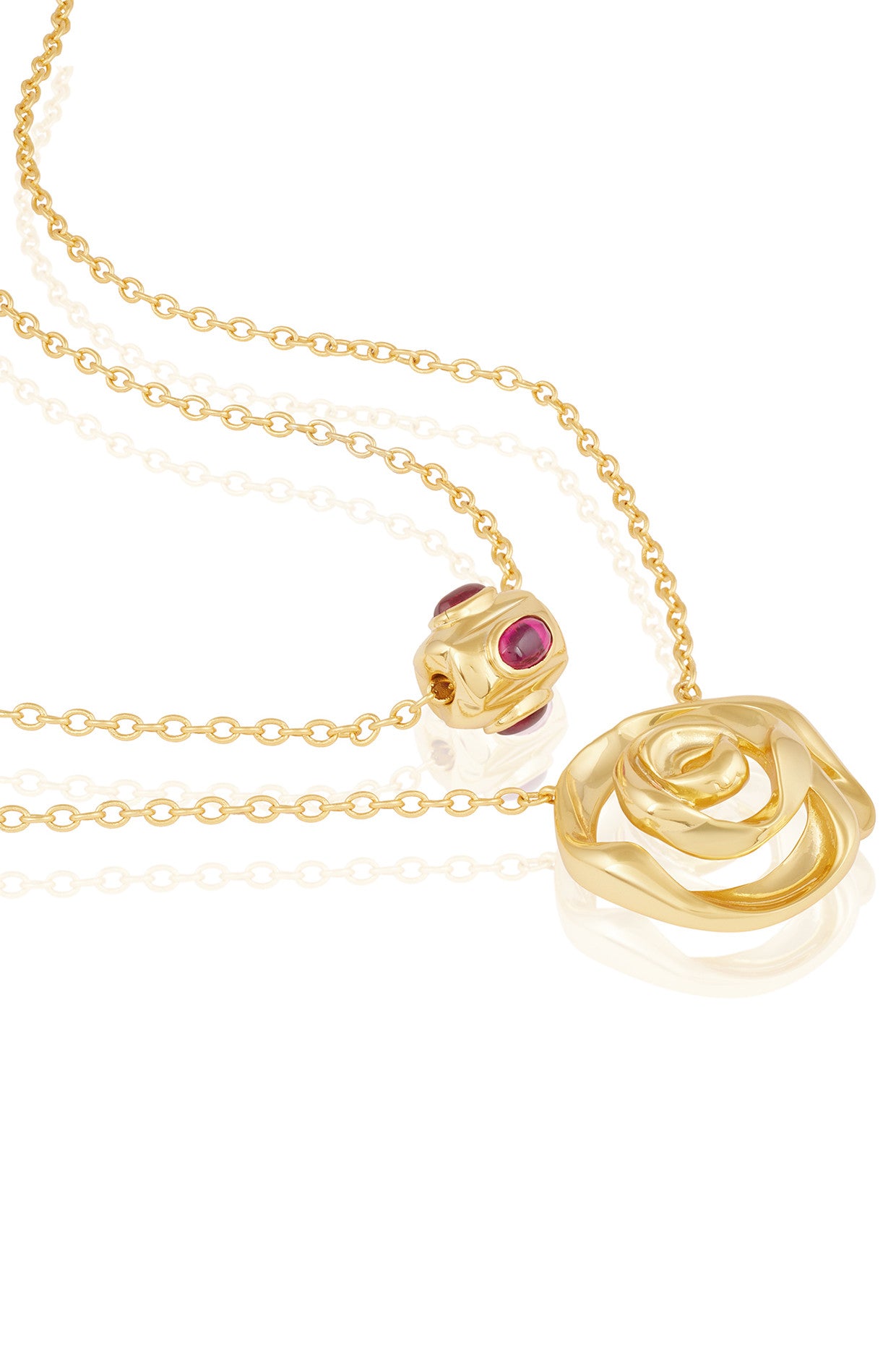 Double Rose Layered Necklace