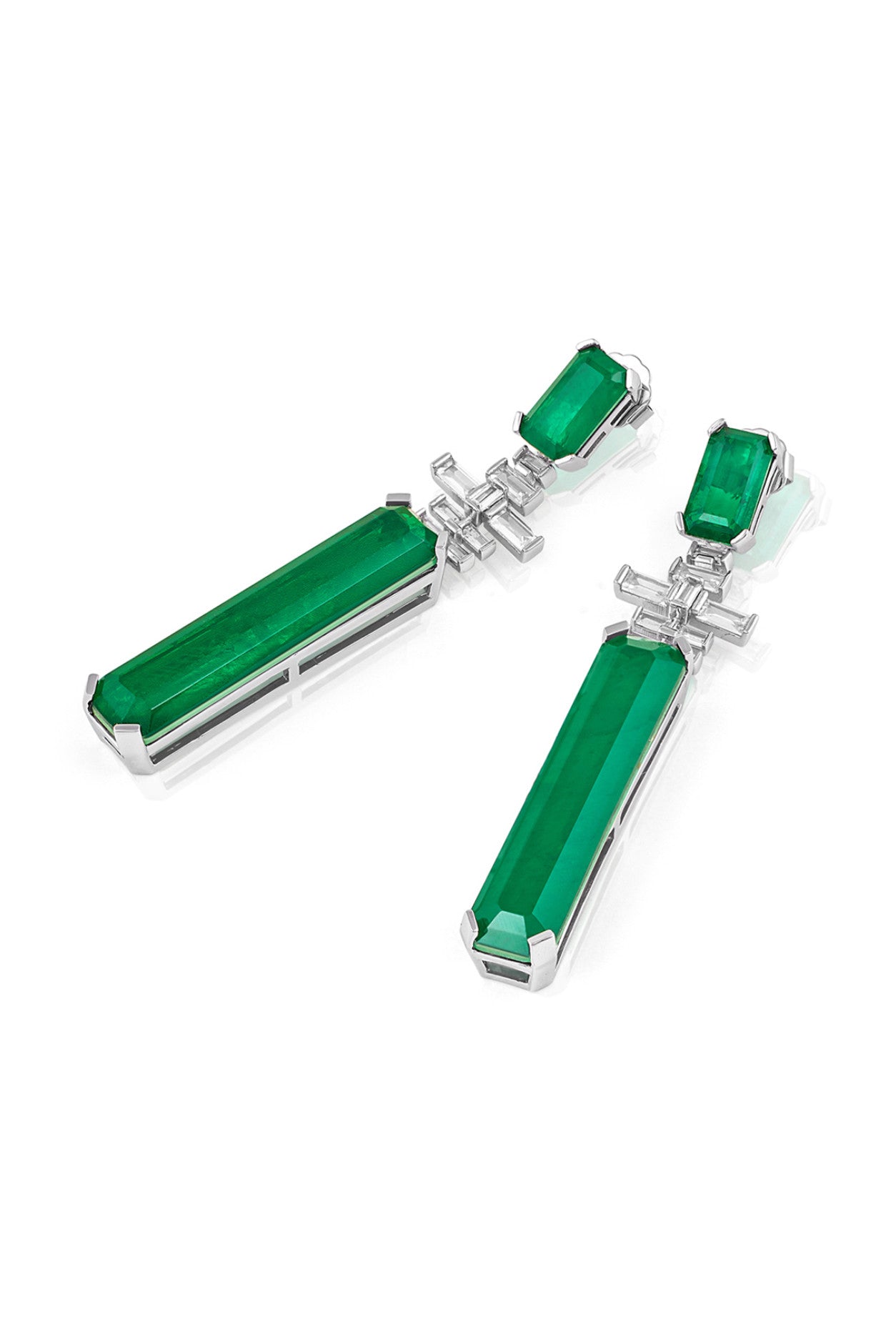 Doublet Dark Emerald Dangler Earrings