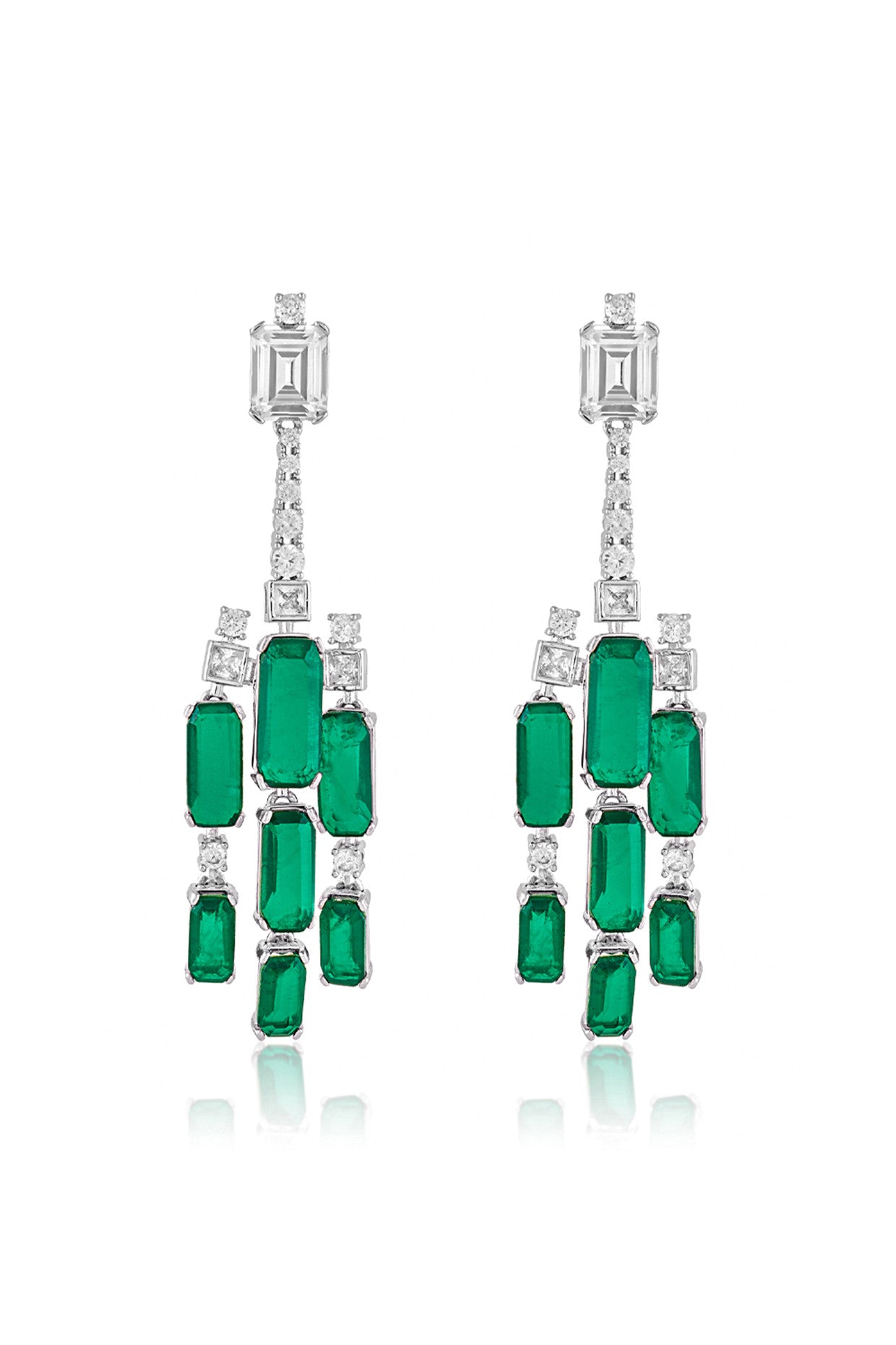 Doublet Dark Emerald Drop Danglers