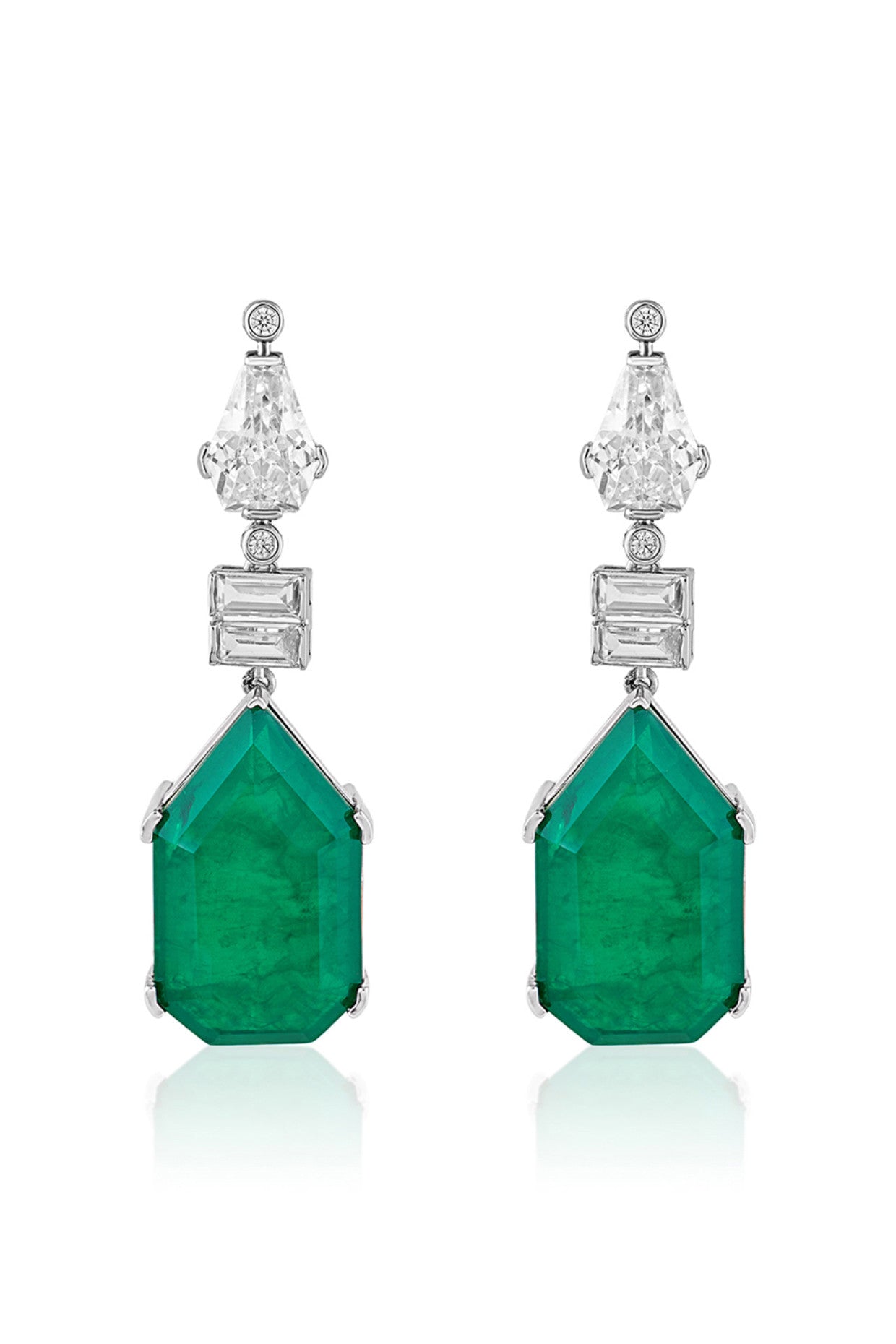 Doublet Dark Emerald Drop Earrings