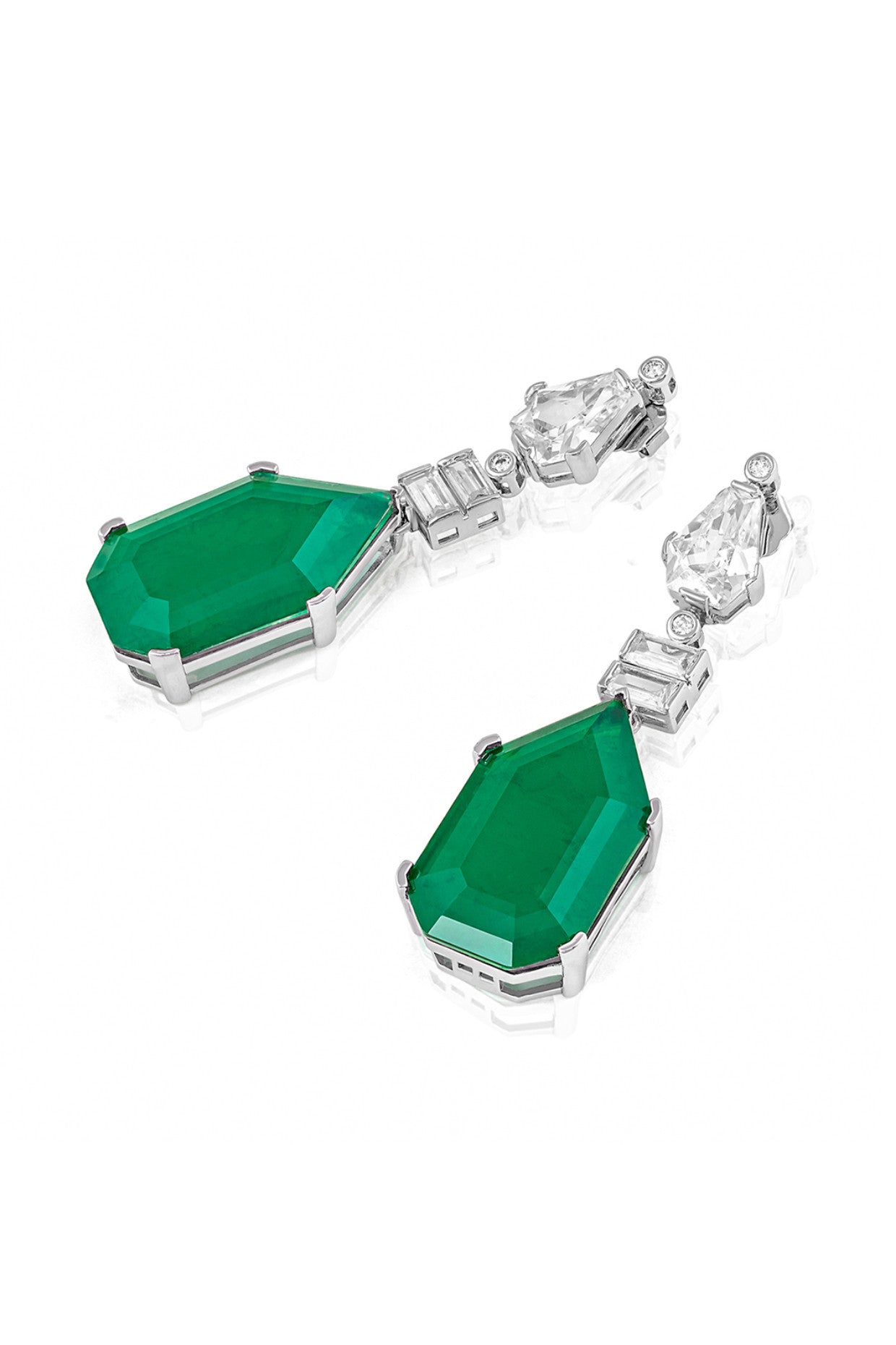 Doublet Dark Emerald Drop Earrings