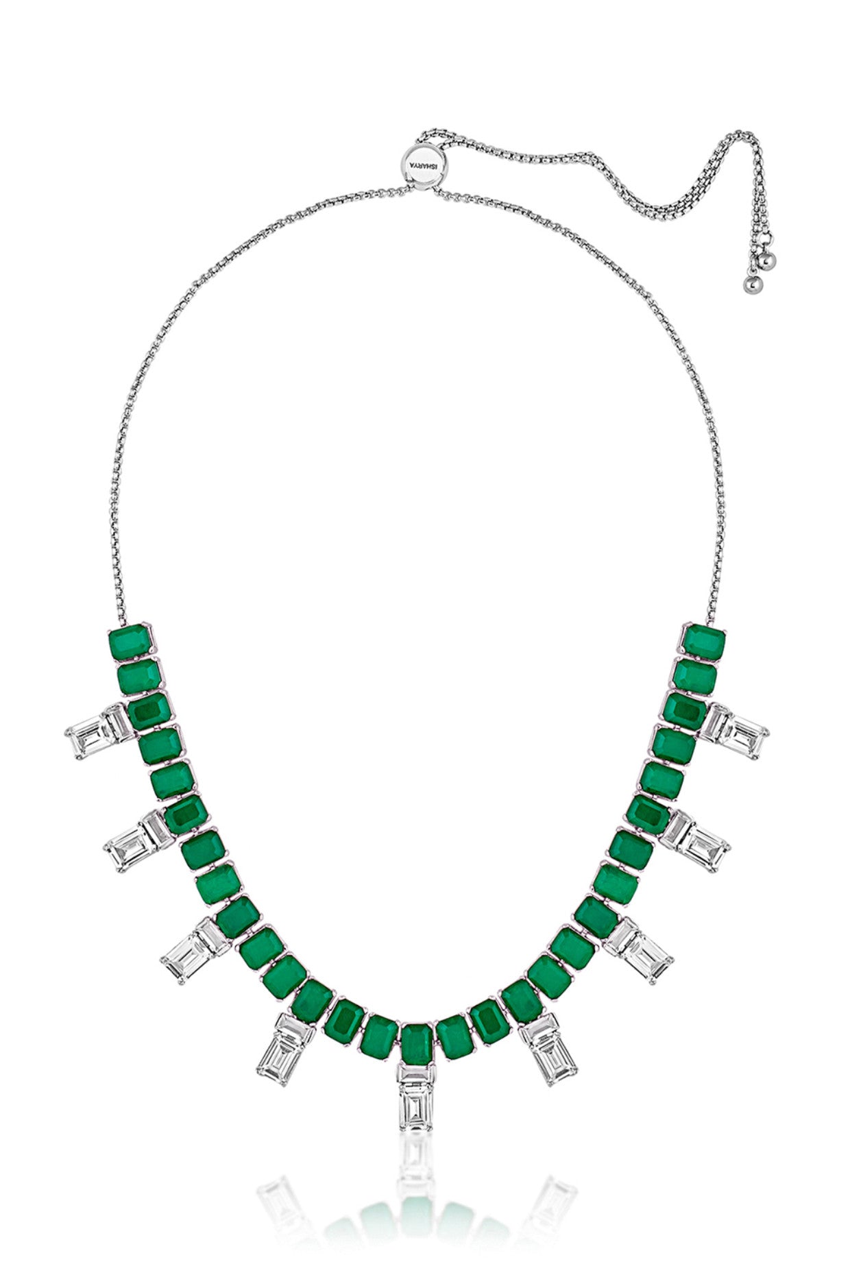 Doublet Dark Emerald Stationed Choker
